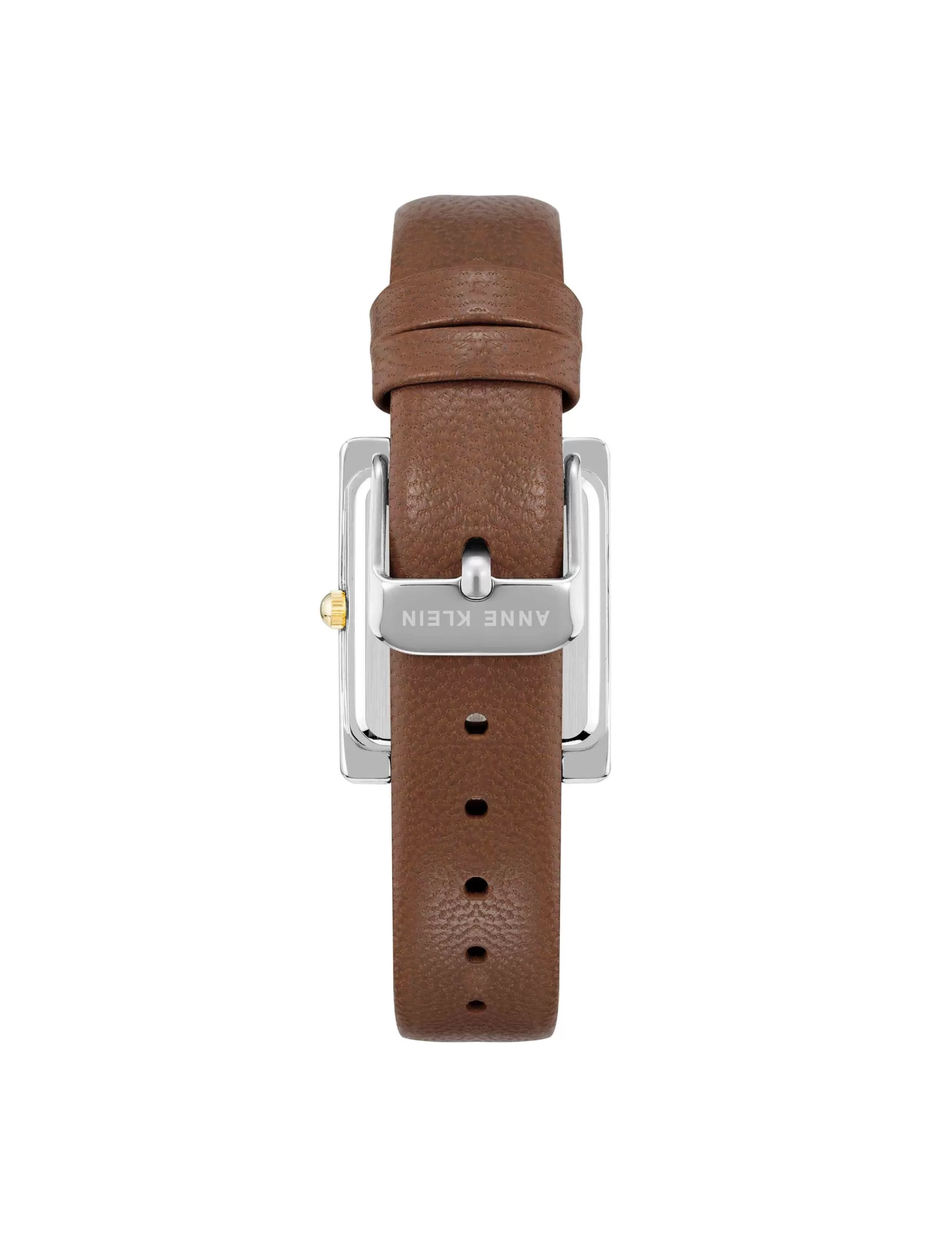 Outlet Anne Klein Rectangular Case Leather Band Watch Brown/ Two-Tone
