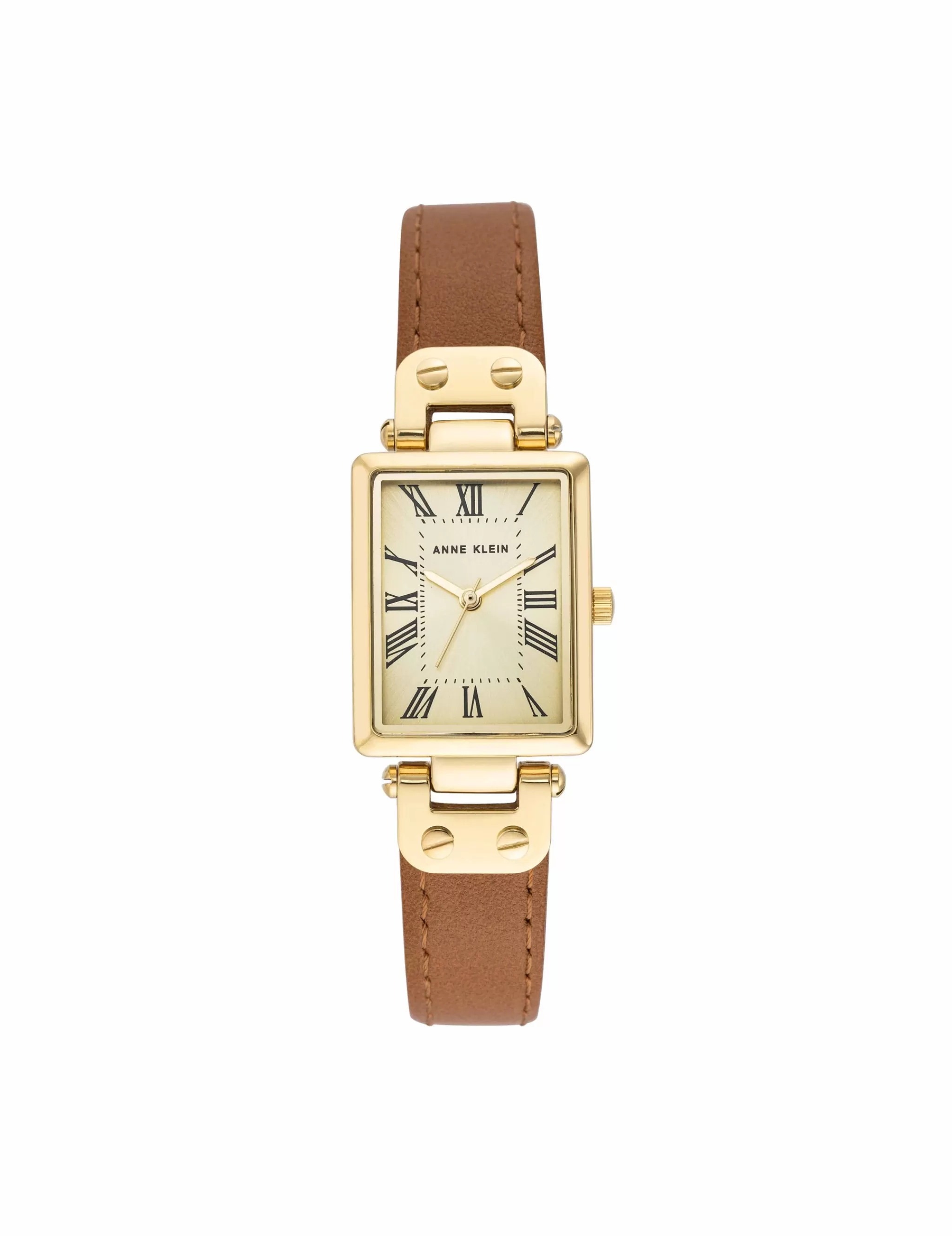 Clearance Anne Klein Rectangular Case Leather Strap Watch