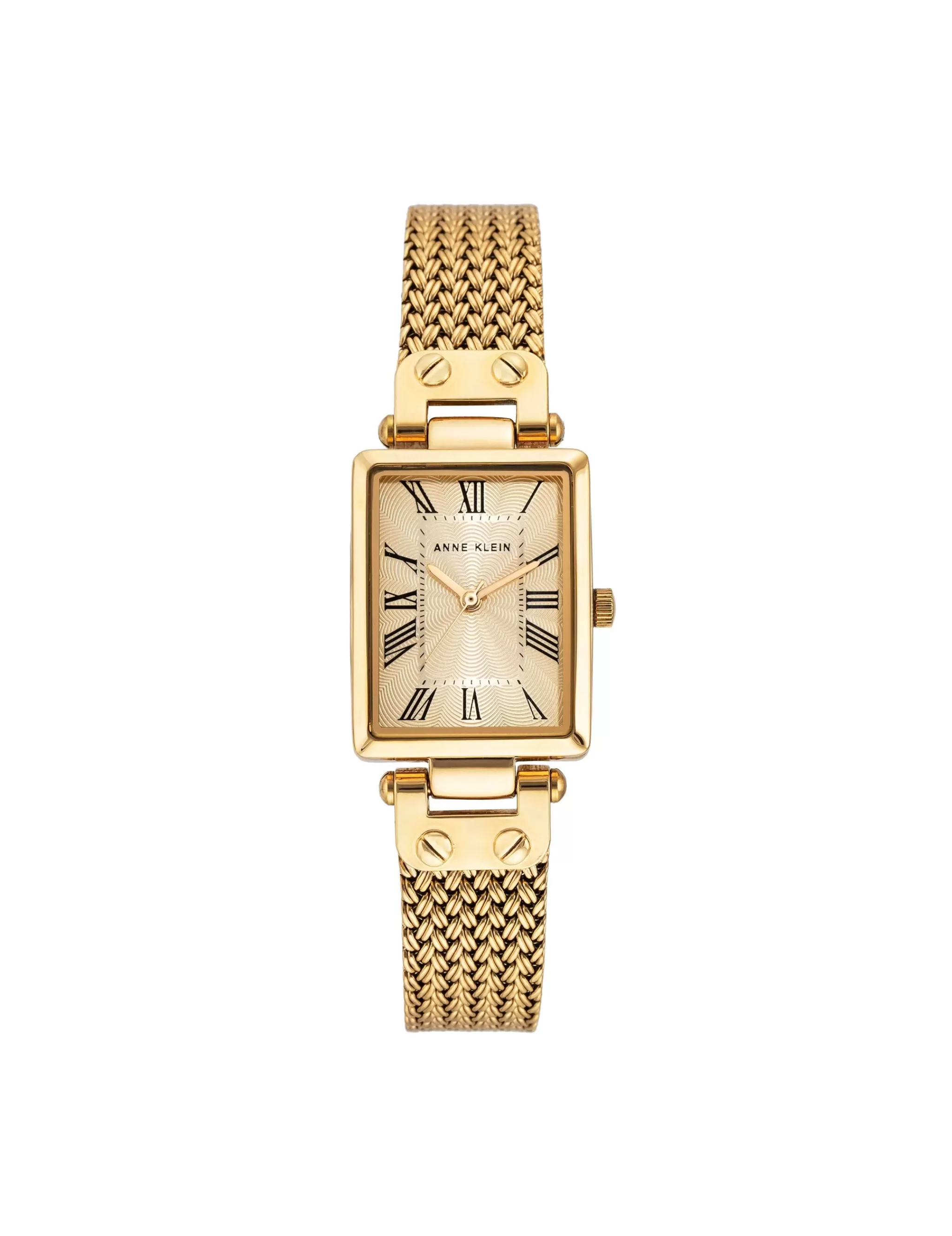 Outlet Anne Klein Rectangular Case Mesh Bracelet Watch Gold-Tone