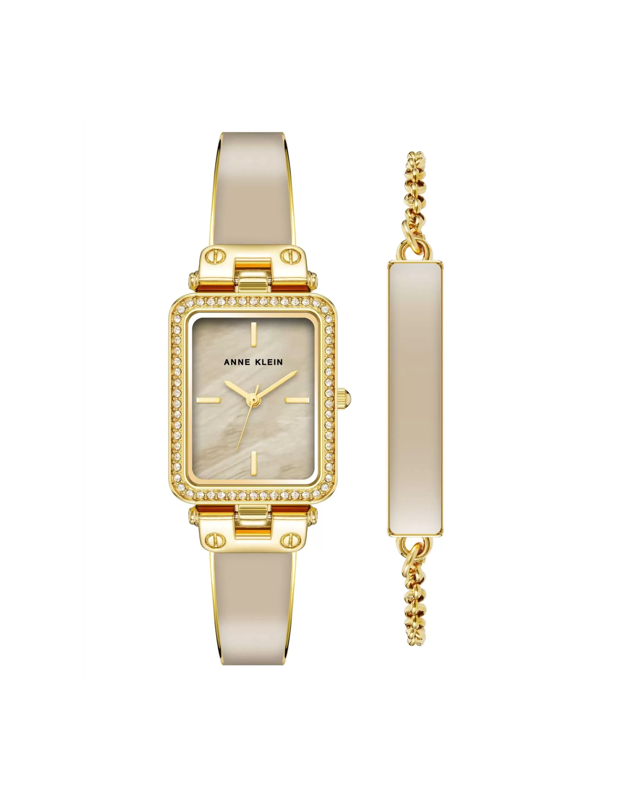 Online Anne Klein Rectangular Case Watch And Bracelet Set