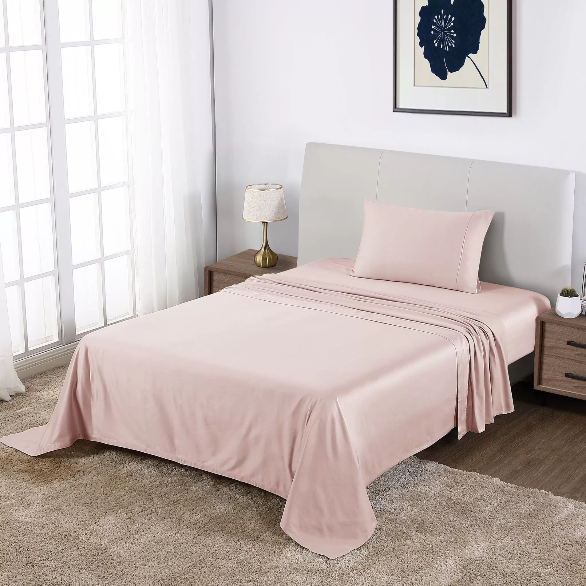 Fashion Anne Klein Reverie Anti-Microbial Sheet Set Blush