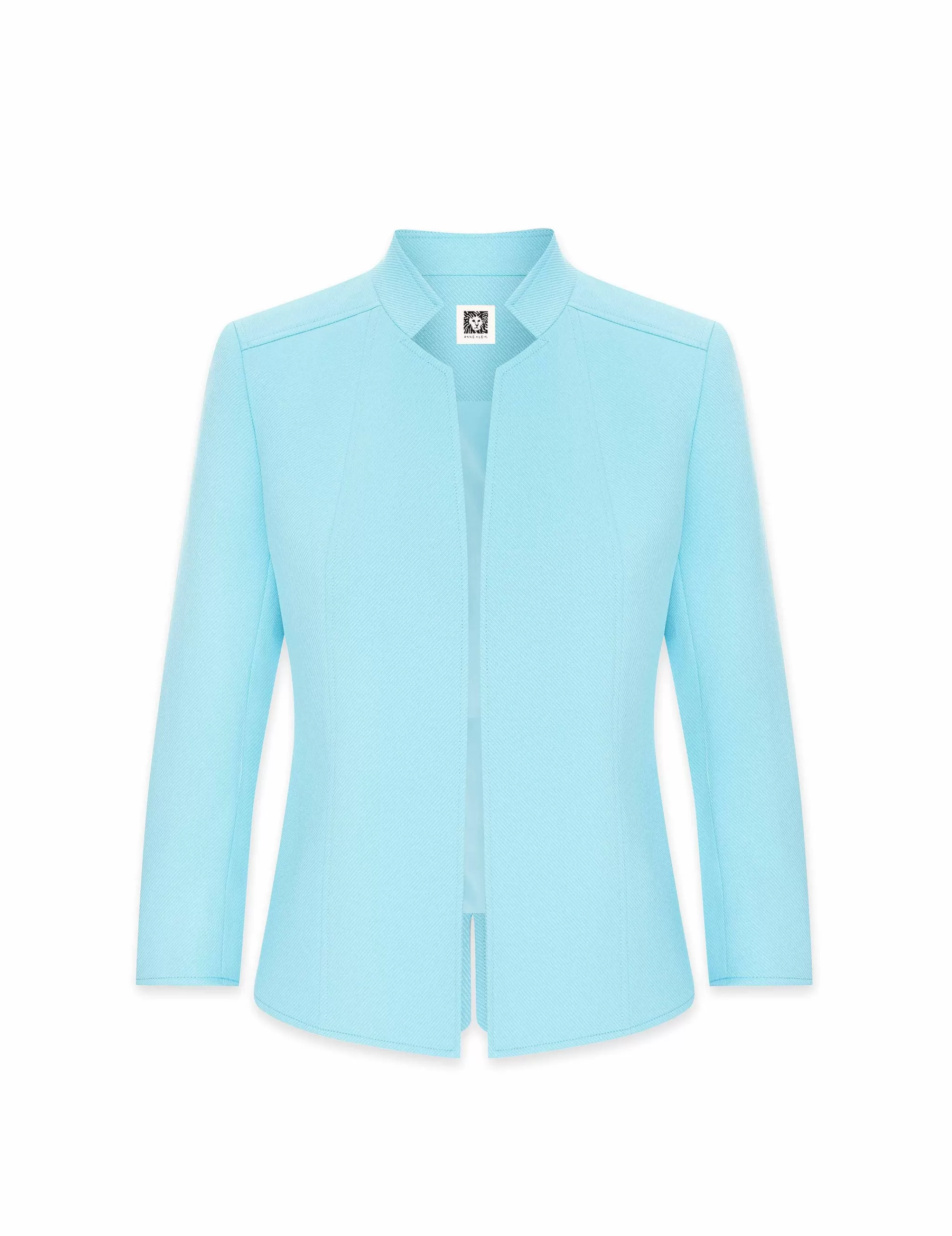 Store Anne Klein Ridge Crest Cropped Collar Jacket- Sale Siren Blue
