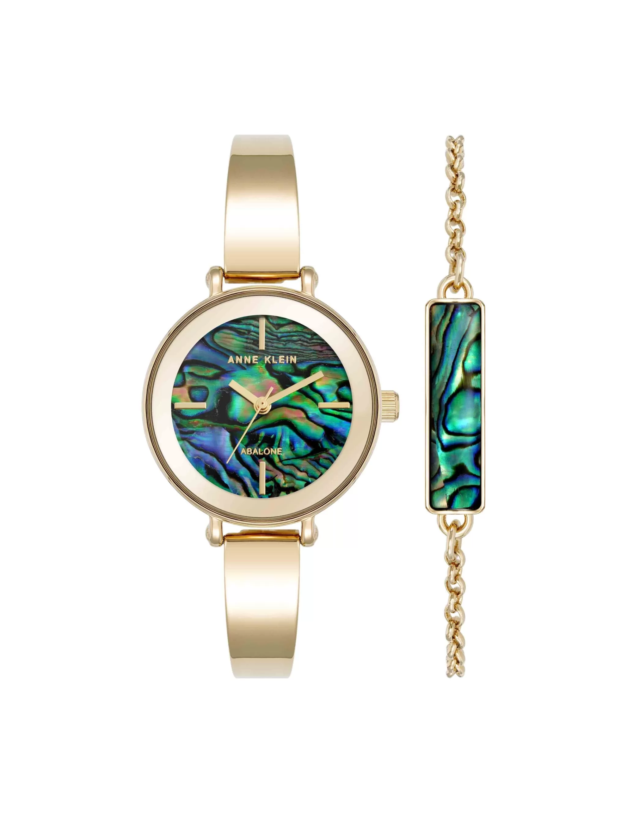 Best Anne Klein Round Gemstone Bangle Watch Set