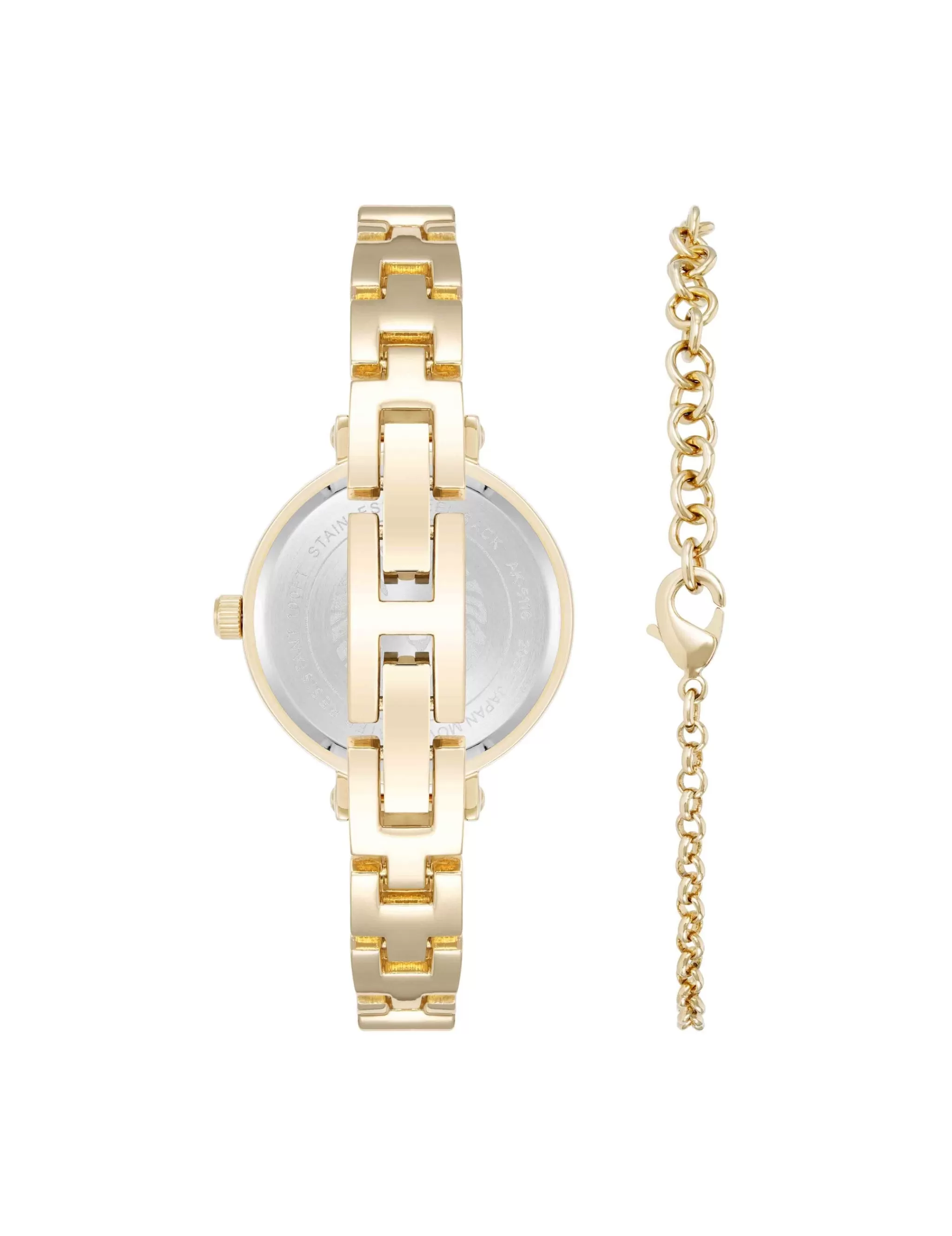 New Anne Klein Round Gemstone Bangle Watch Set