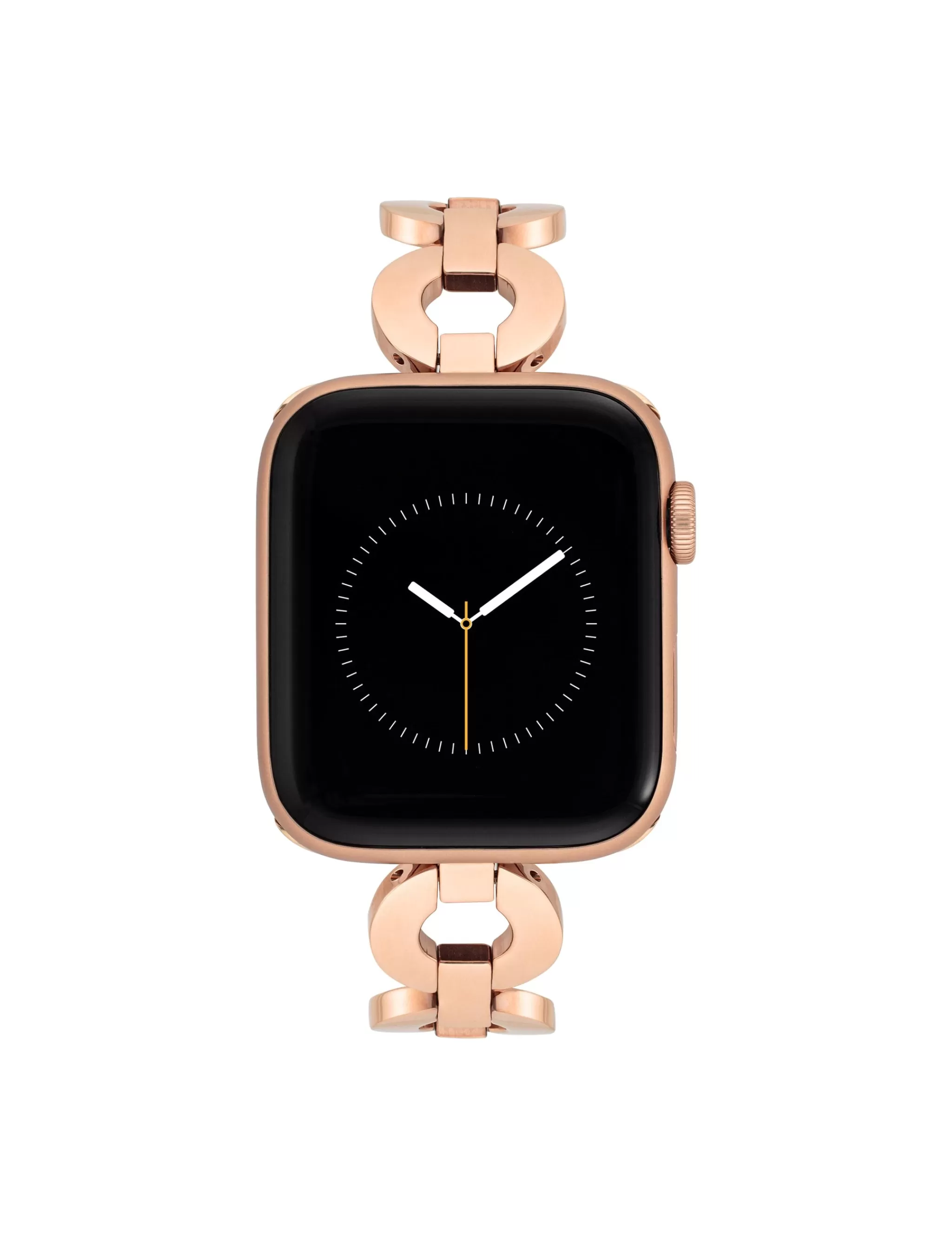 Fashion Anne Klein Round Link Bracelet Band For Apple Watch® Rose Gold-Tone