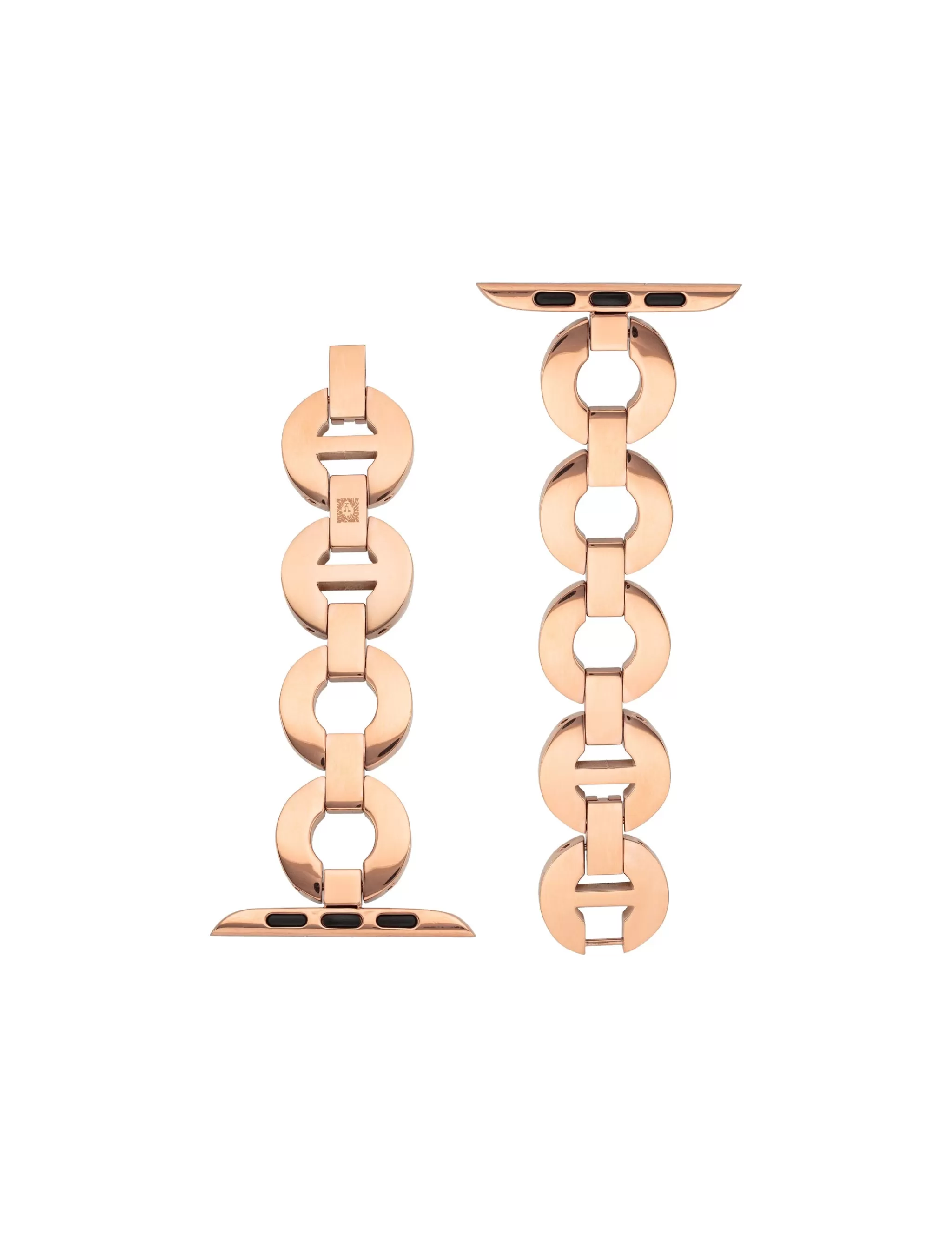 Fashion Anne Klein Round Link Bracelet Band For Apple Watch® Rose Gold-Tone