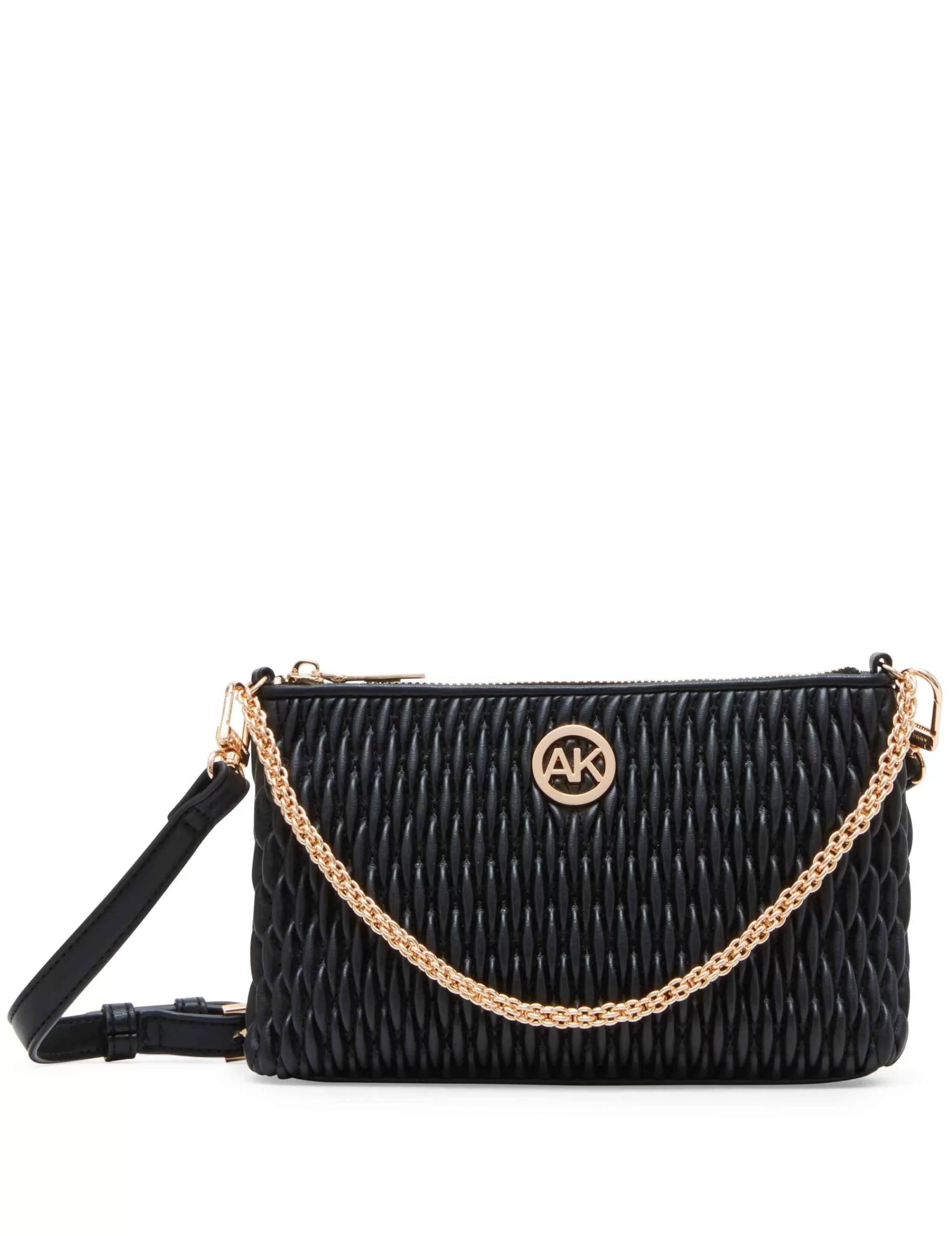 Best Anne Klein Ruched Crossbody With Chain Swag