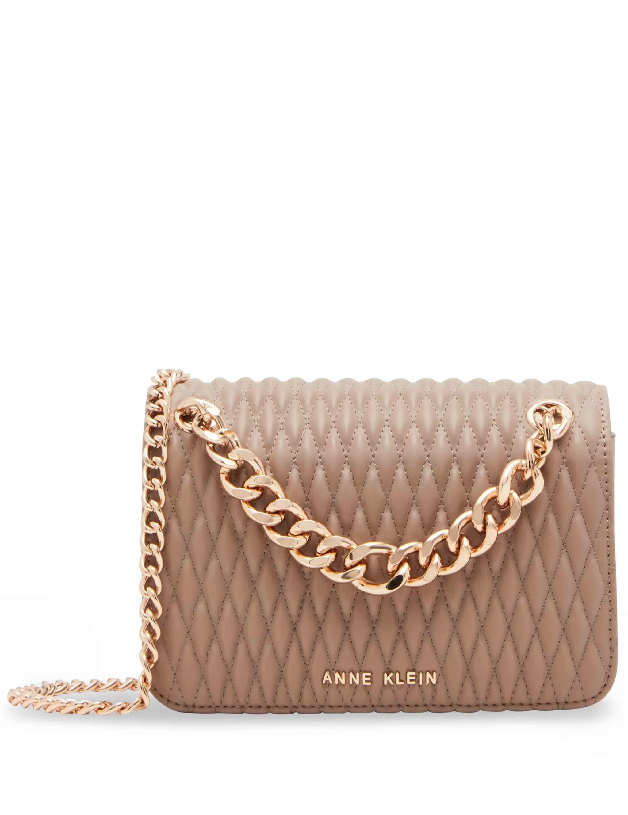 Fashion Anne Klein Ruched Flap Crossbody With Oversized Chain Swag