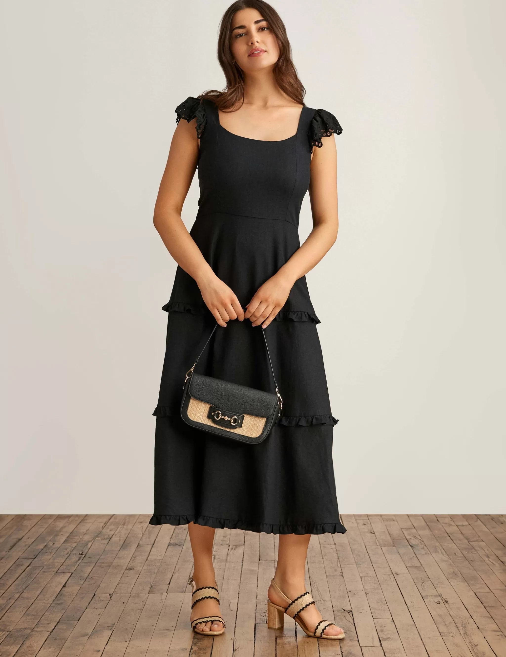 Outlet Anne Klein Ruffled Tier Midi Dress