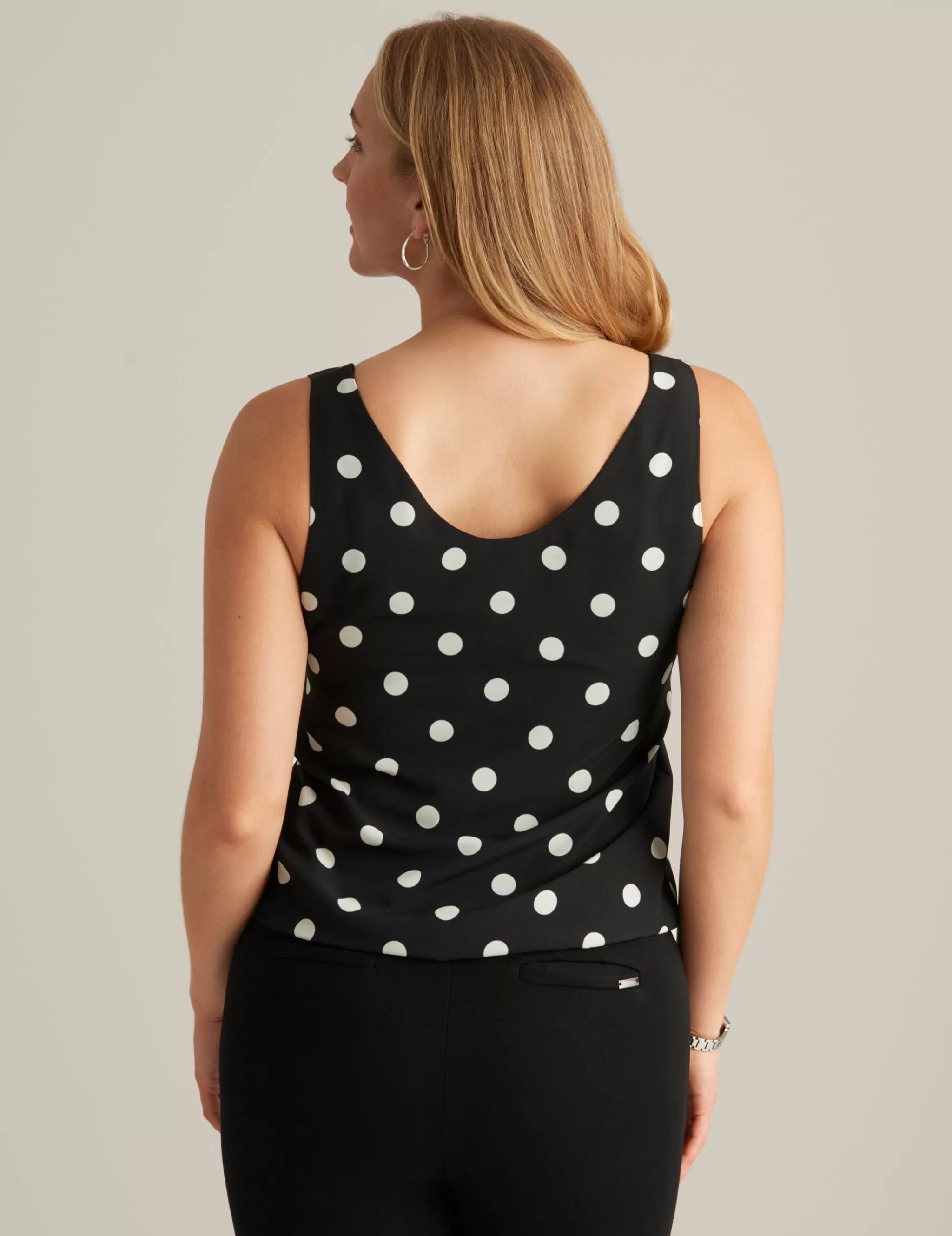 Shop Anne Klein Scoop Neck Tank Anne Blk/Anne Wht