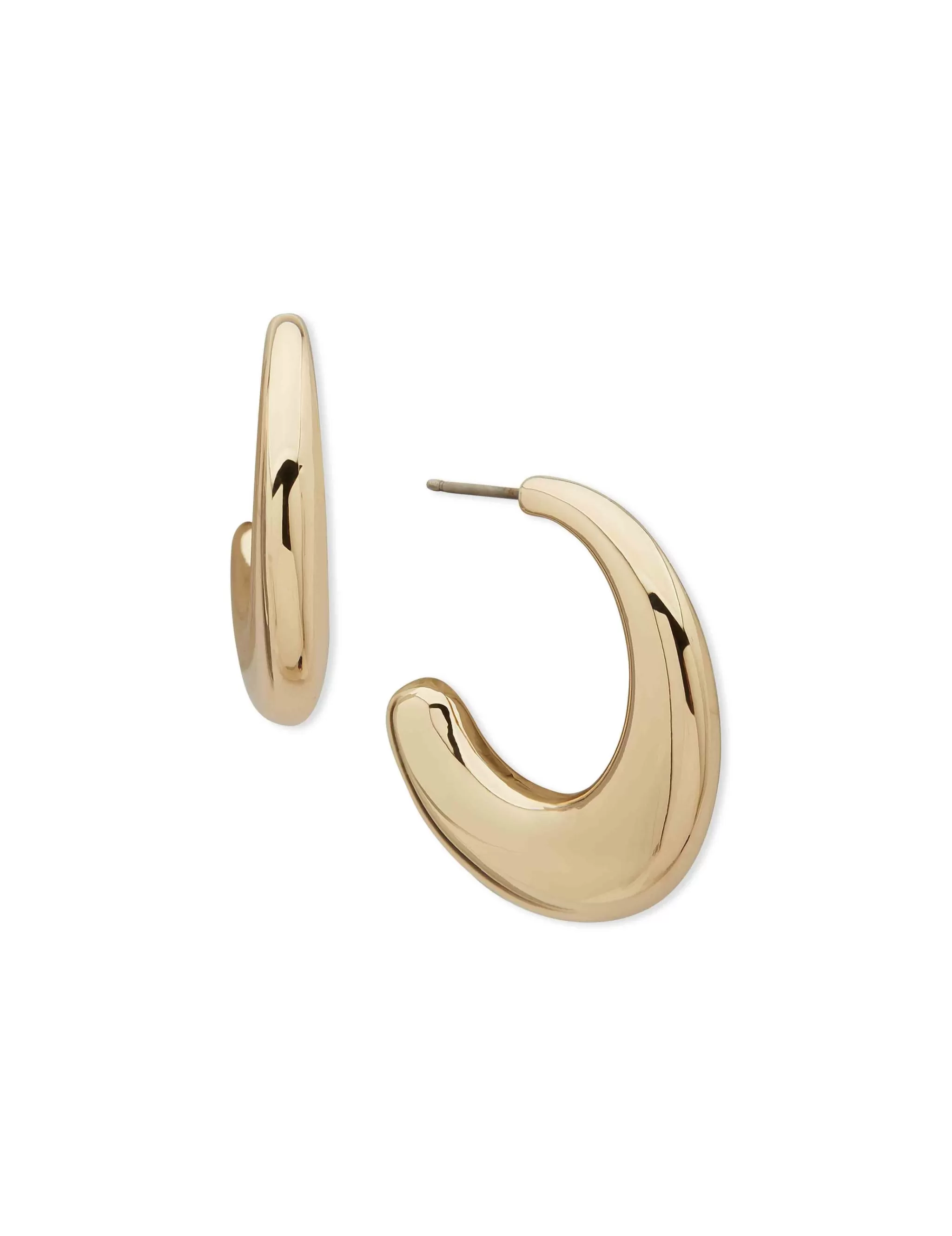 Cheap Anne Klein Sculptural Gold Hoop