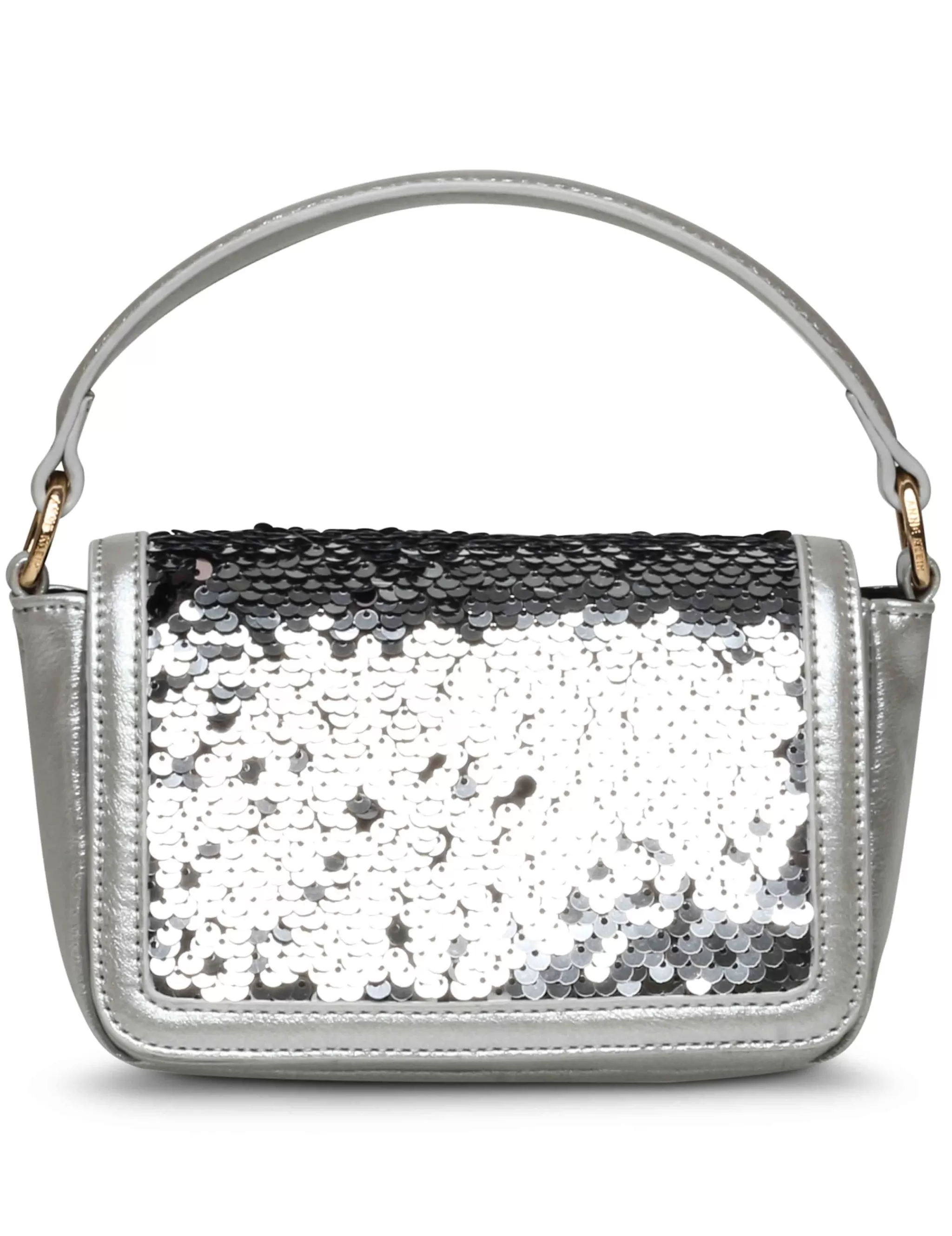 Discount Anne Klein Sequin Mini Flap Crossbody Silver/ Silver