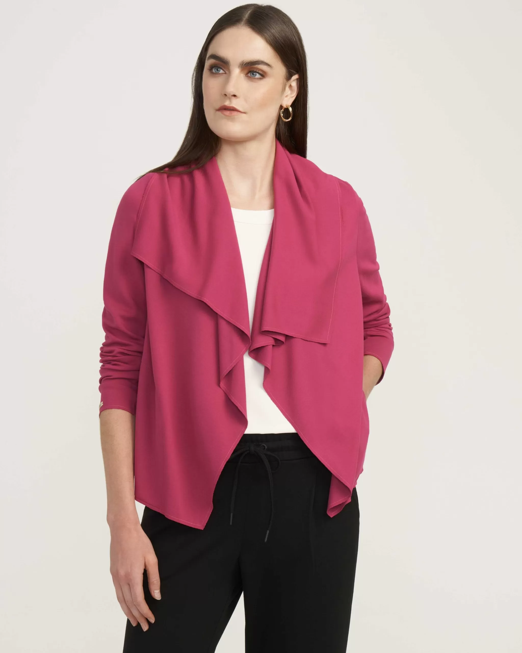 Hot Anne Klein Serenity Knit Drape Front Cardigan- Sale Elderberry