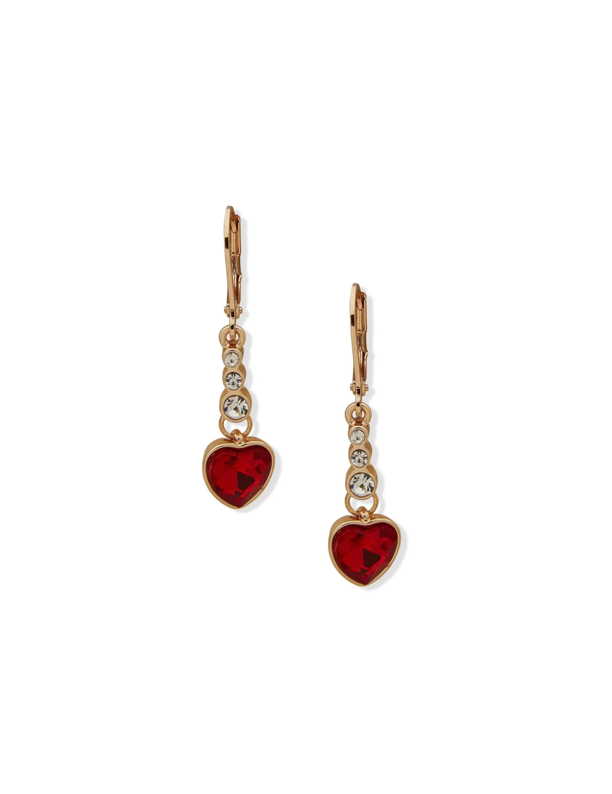 Flash Sale Anne Klein Siam Heart Motif Drop Earrings