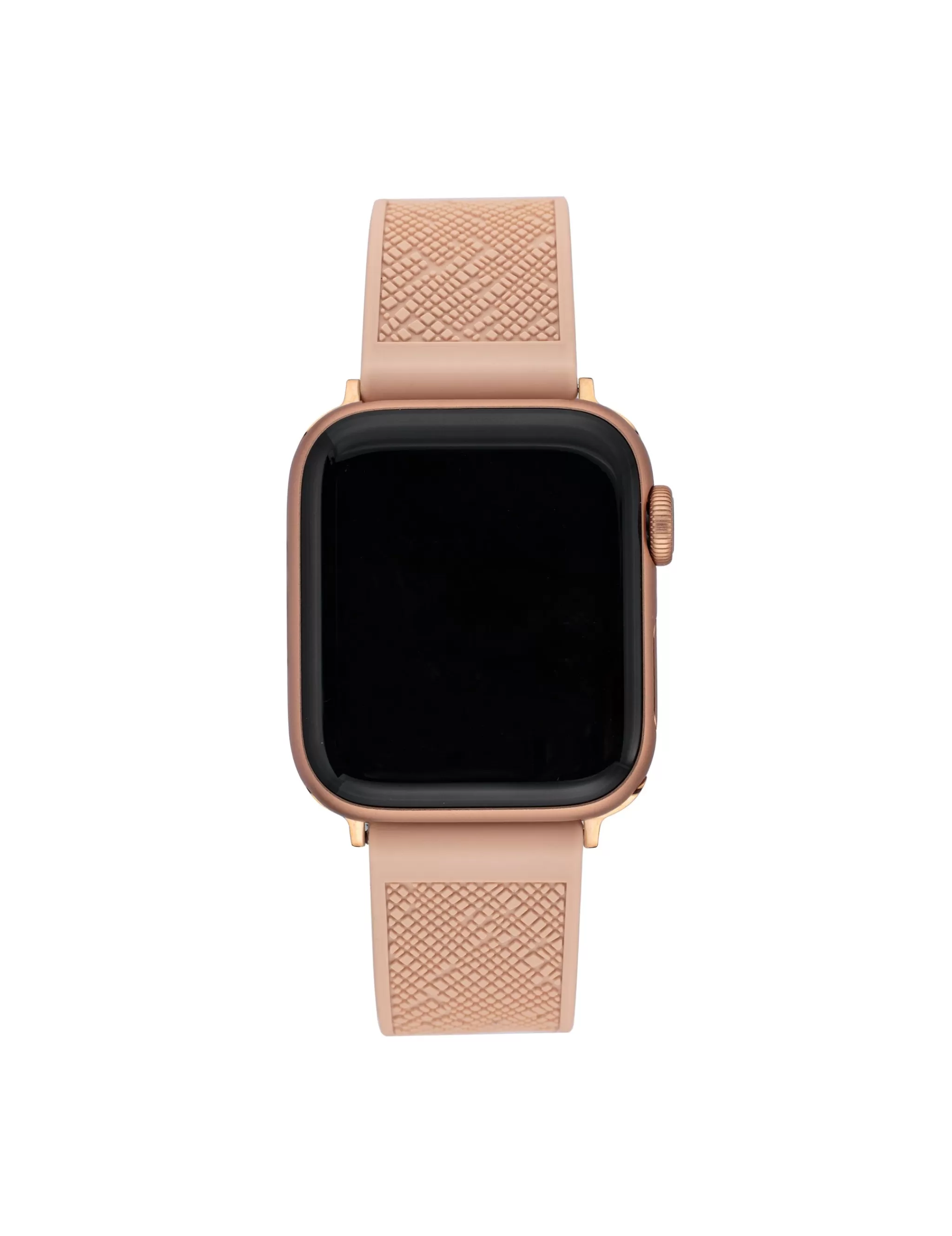 New Anne Klein Silicone Textured Band For Apple Watch¨ Blush/Rose Gold-Tone