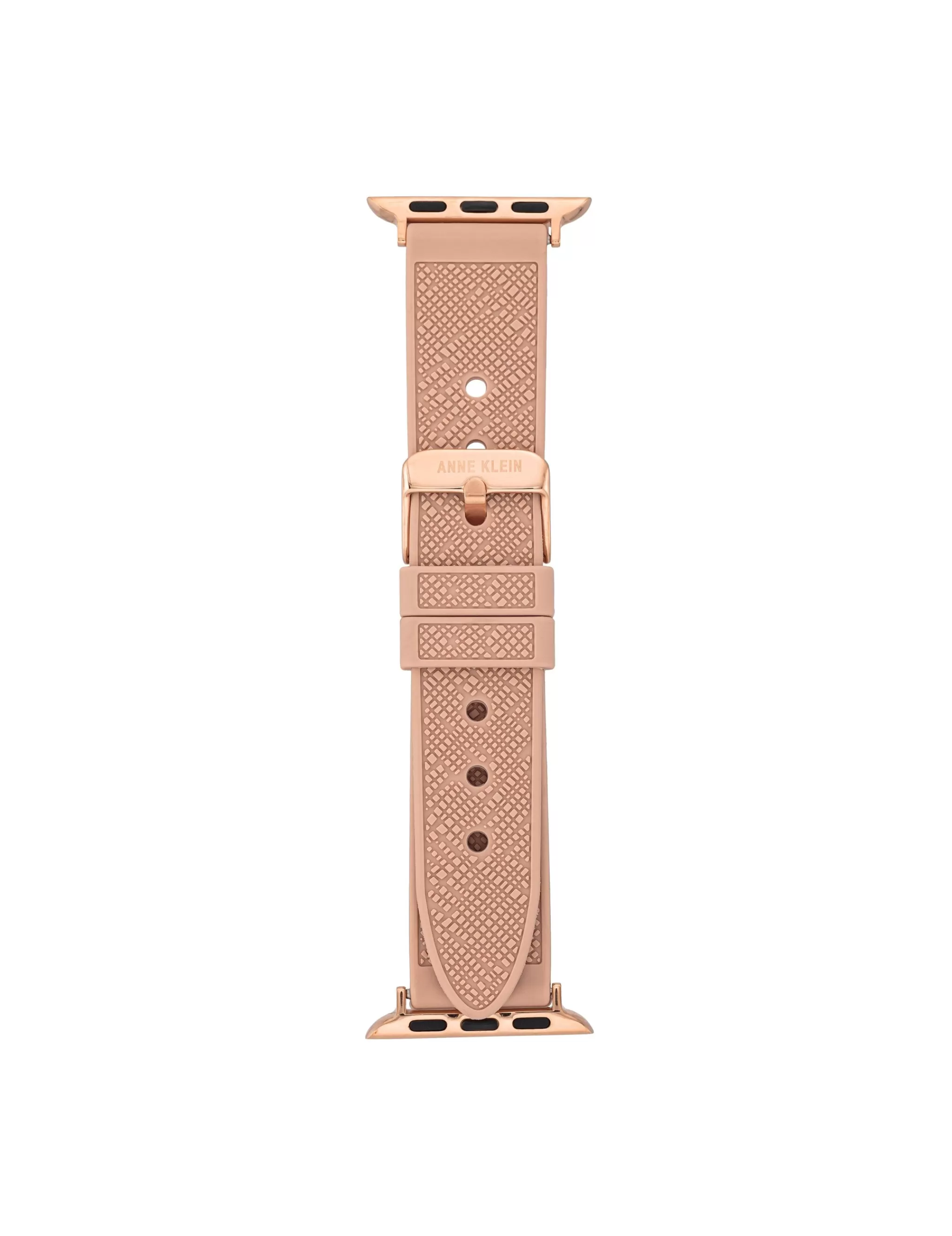 New Anne Klein Silicone Textured Band For Apple Watch¨ Blush/Rose Gold-Tone