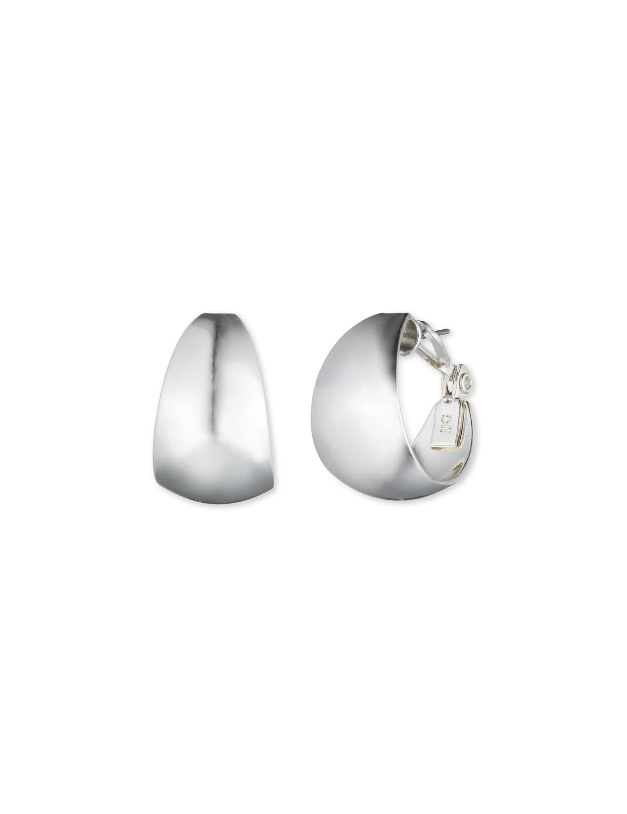 New Anne Klein Silver Wide Band Earrings