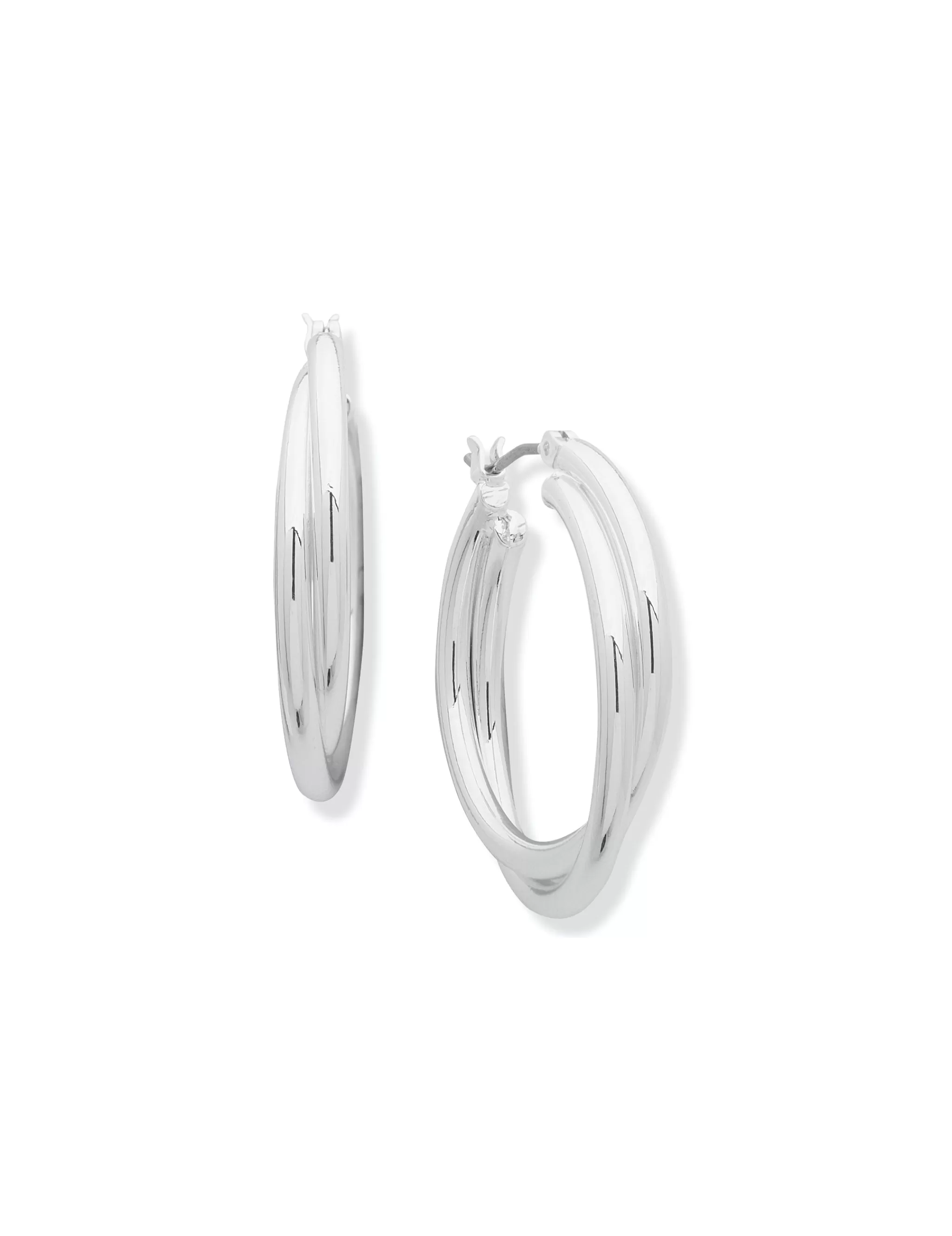 Discount Anne Klein Silver-Tone Twist Hoop Earring
