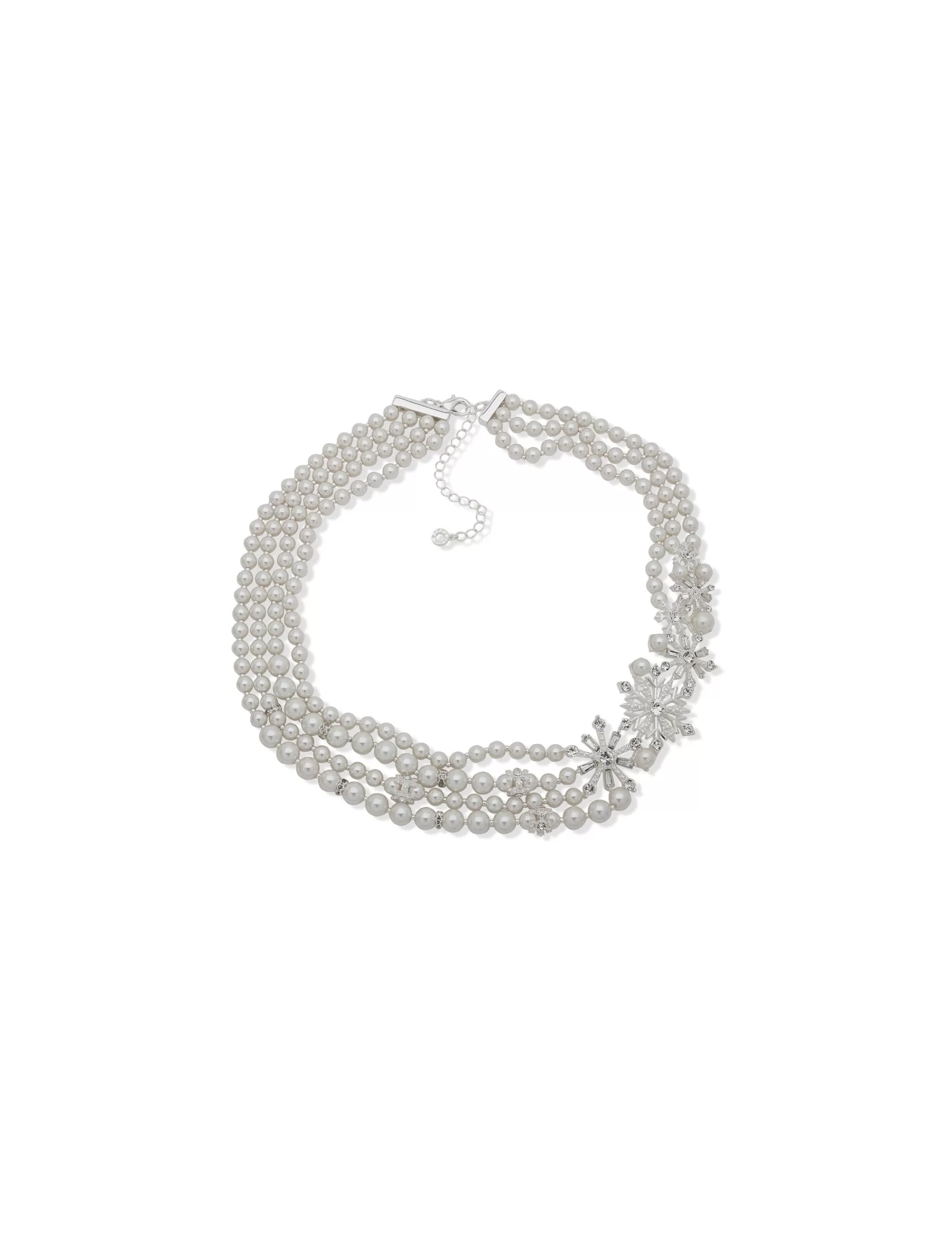 Flash Sale Anne Klein Snowflake Faux Pearl Multirow Necklace