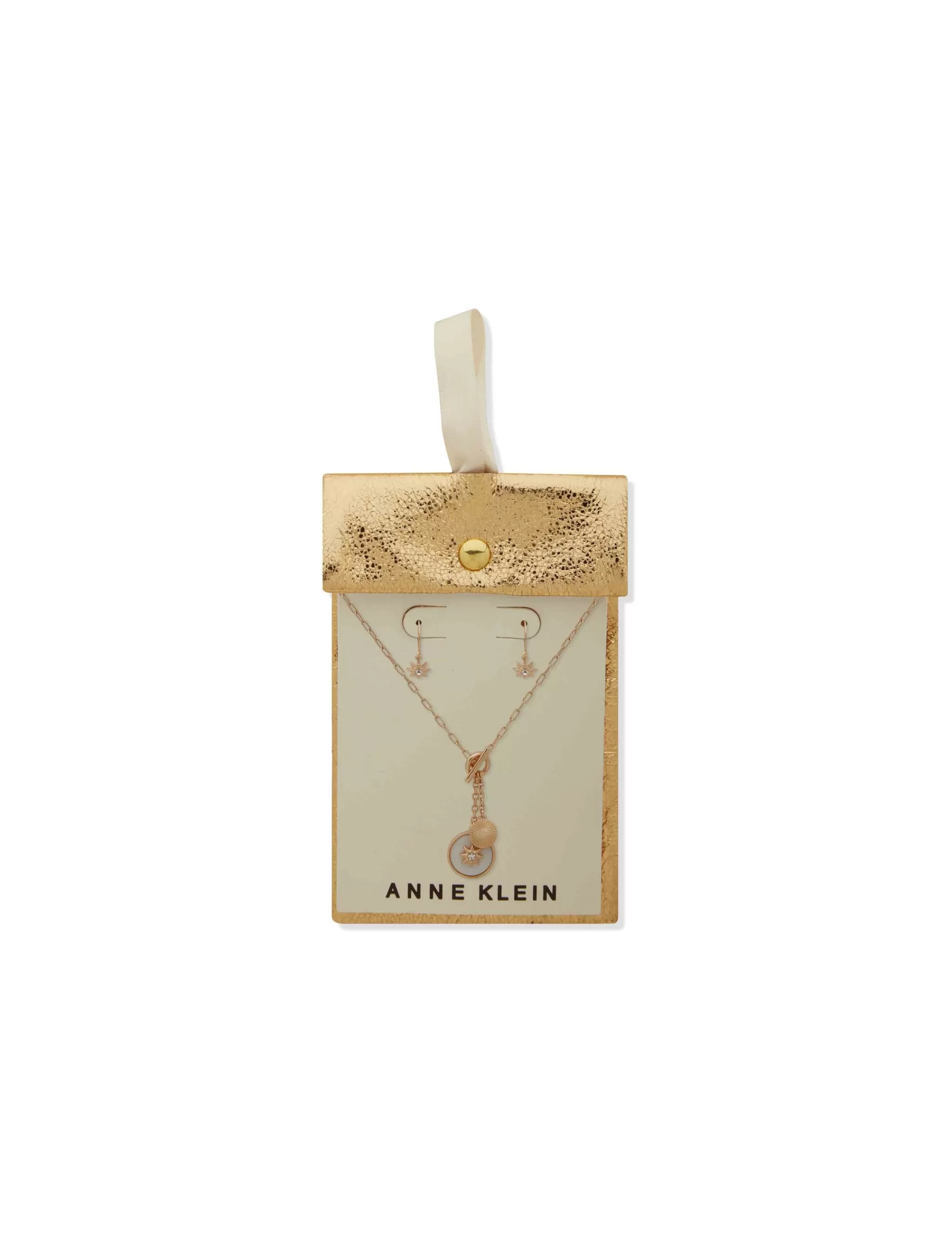 Best Anne Klein Star Charm Necklace And Earring Pouch Set