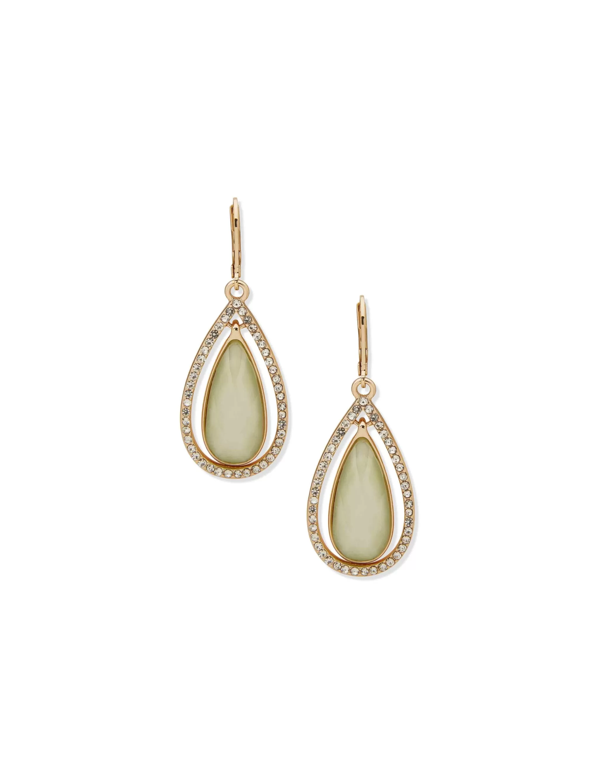 Cheap Anne Klein Teardrop Orbital Green Earrings