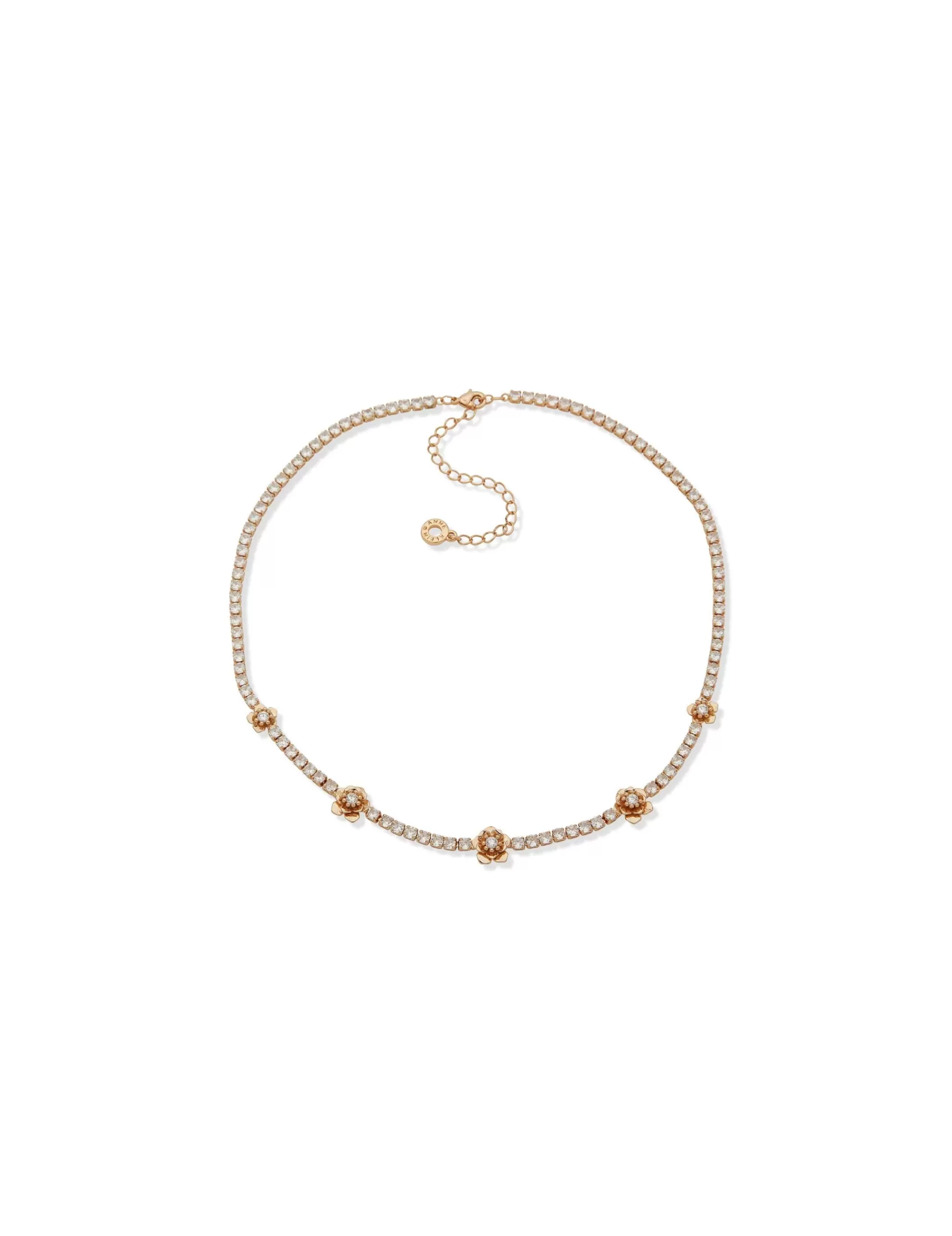 Discount Anne Klein Tennis Necklace With Stationed Flowers