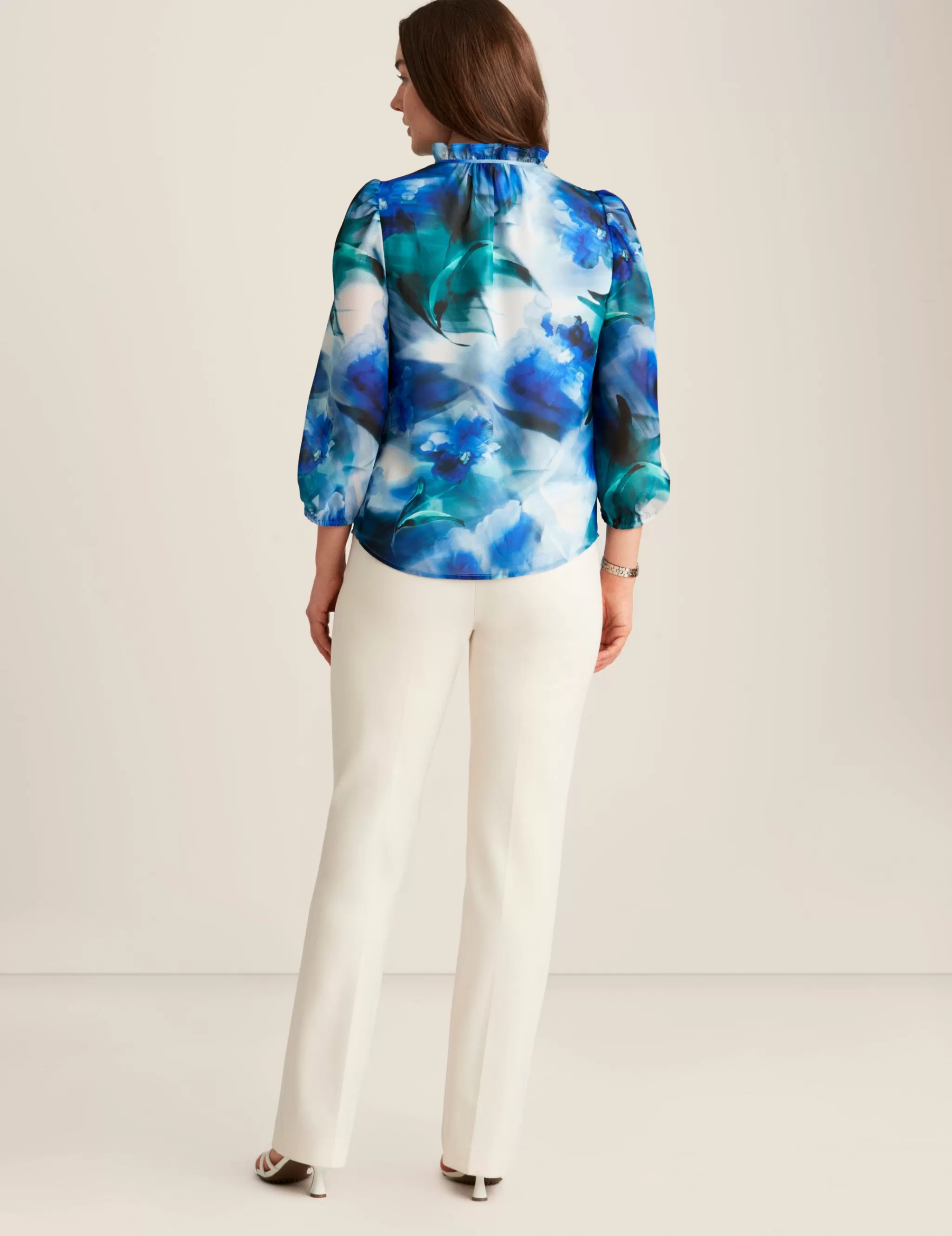 Discount Anne Klein Three Quarter Sleeve Tulla Blouse Anne White Multi