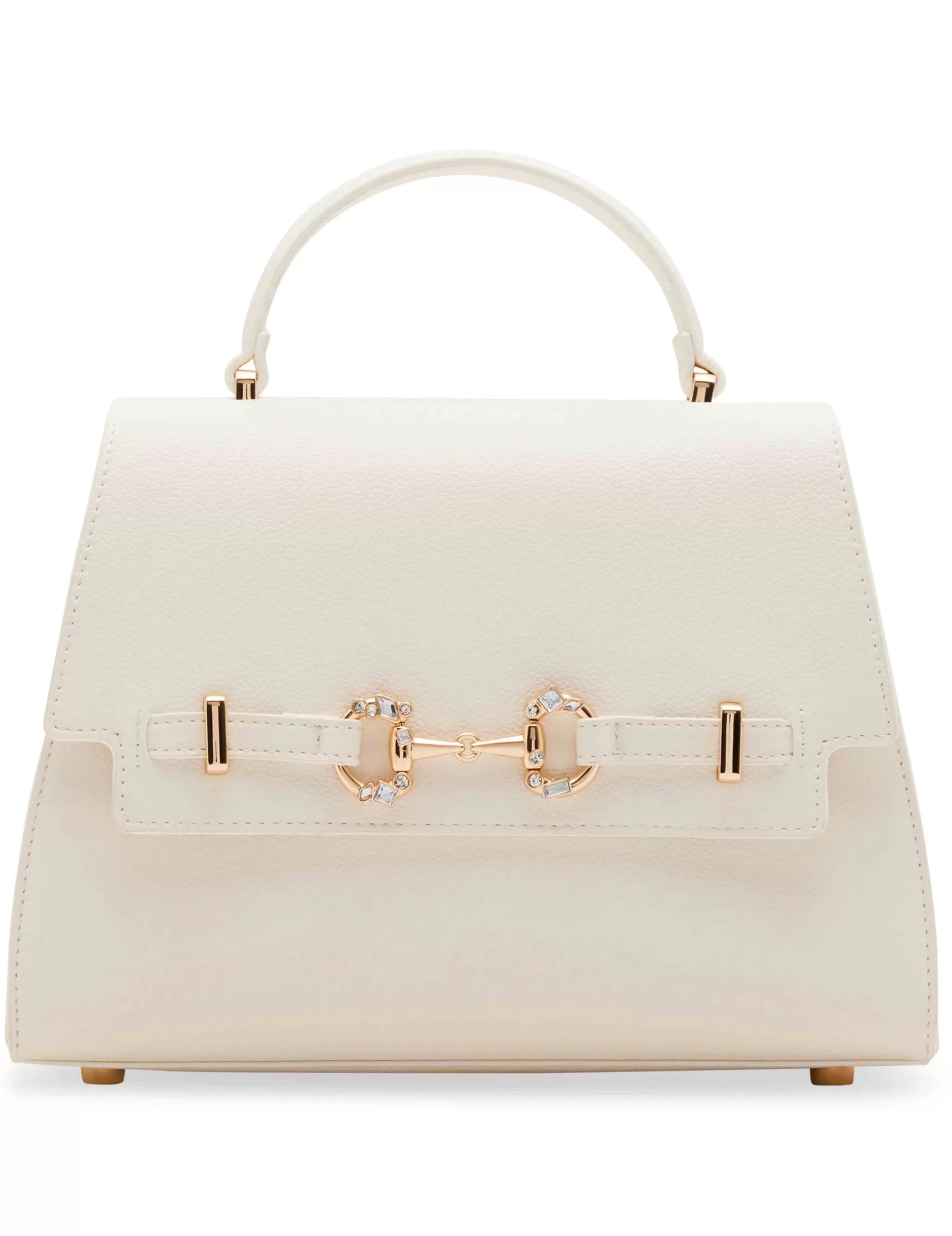 Outlet Anne Klein Top Handle Satchel With Embellished Horse Bit Detailing Anne White