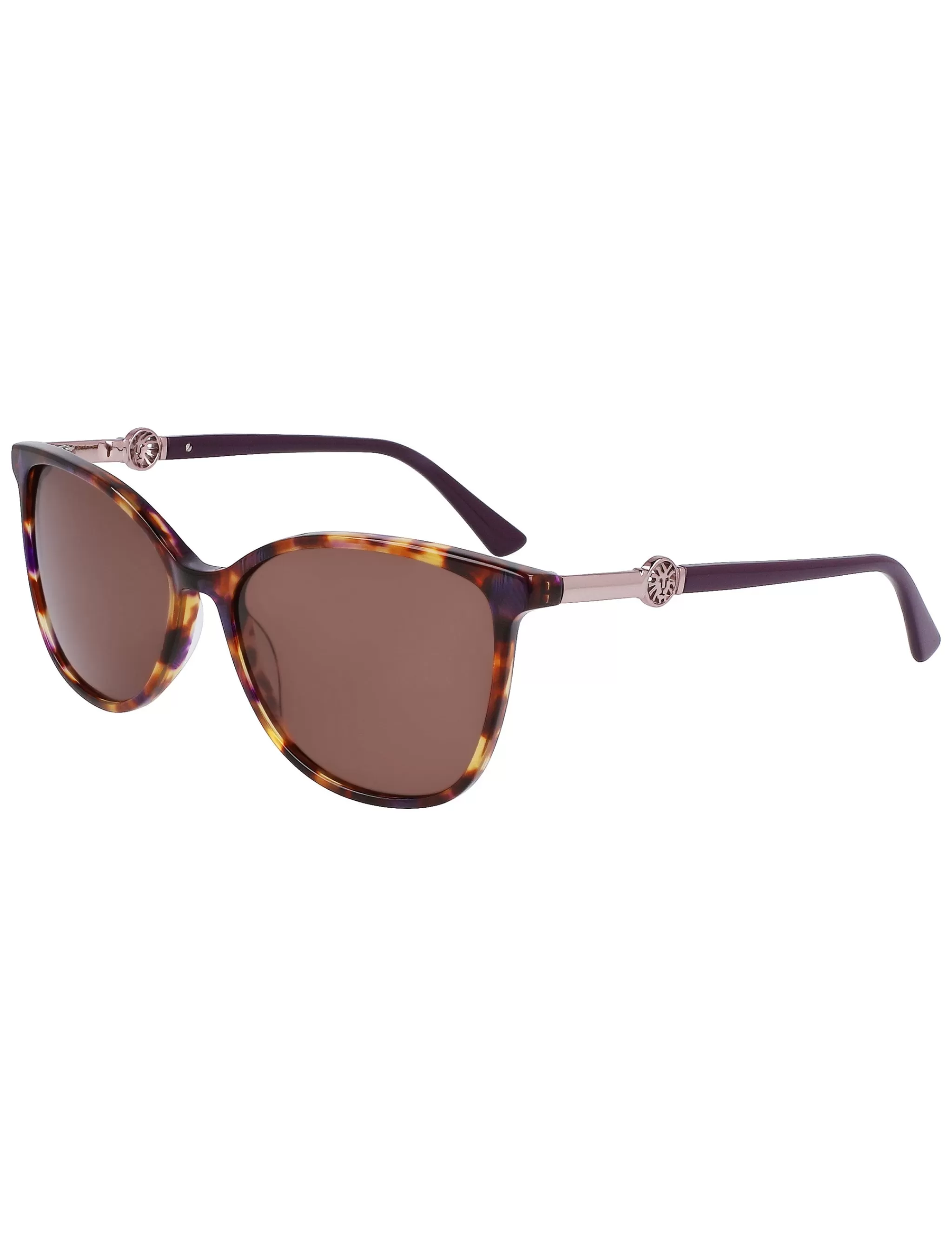 Online Anne Klein Tortoise Square Leo Sunglasses Plum Tortoise