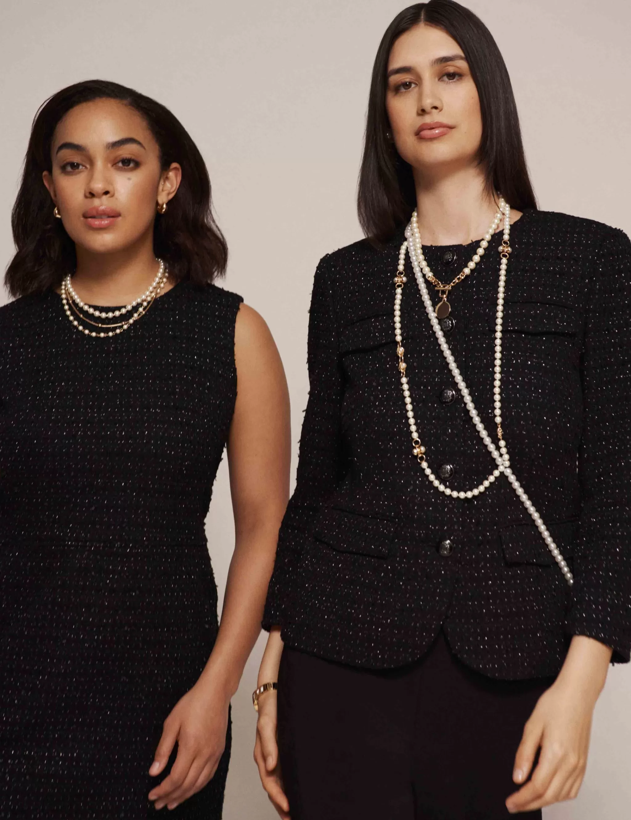 Discount Anne Klein Tweed Collarless Jacket Anne Black