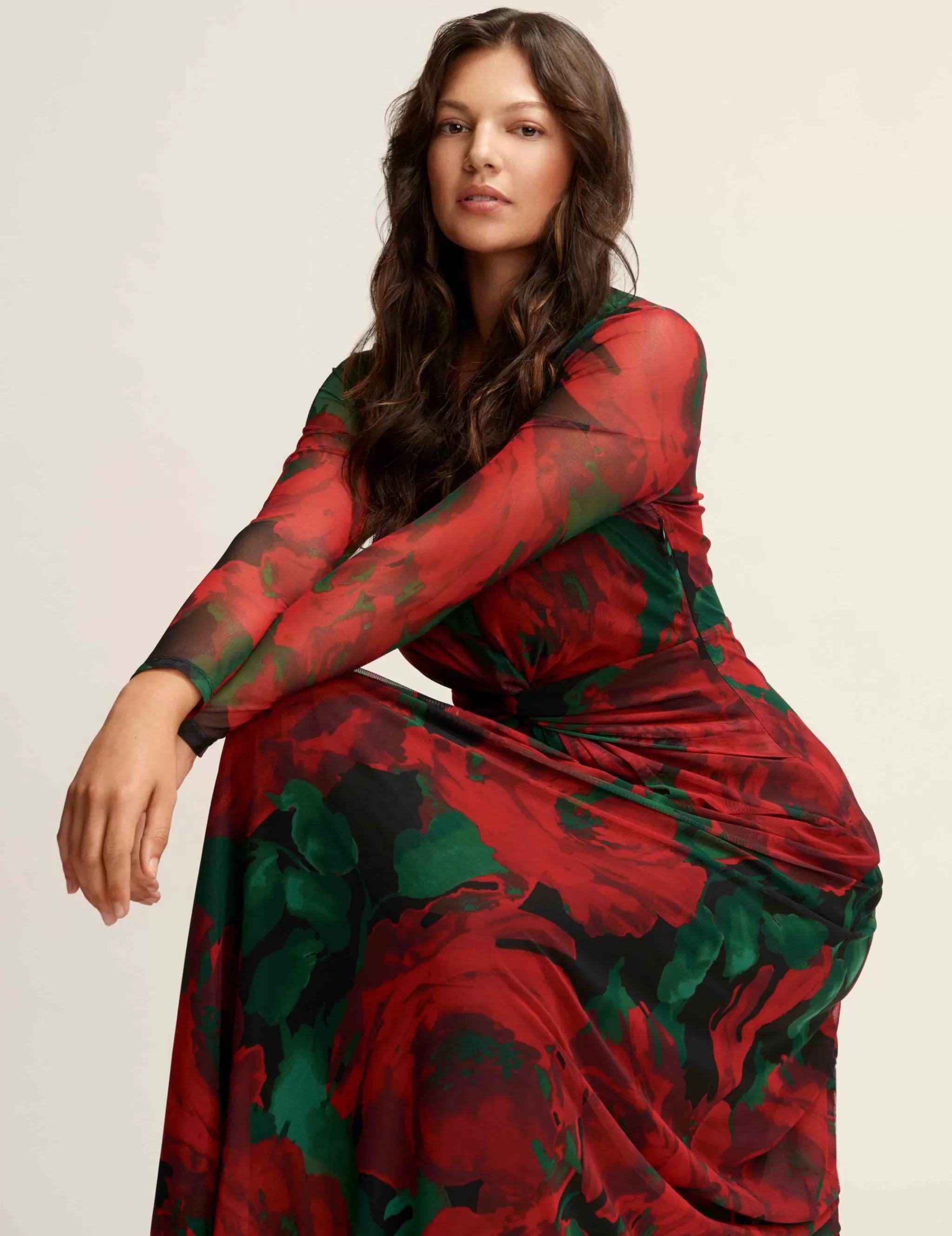 Cheap Anne Klein Twist Front Maxi Dress Titian Red Multi