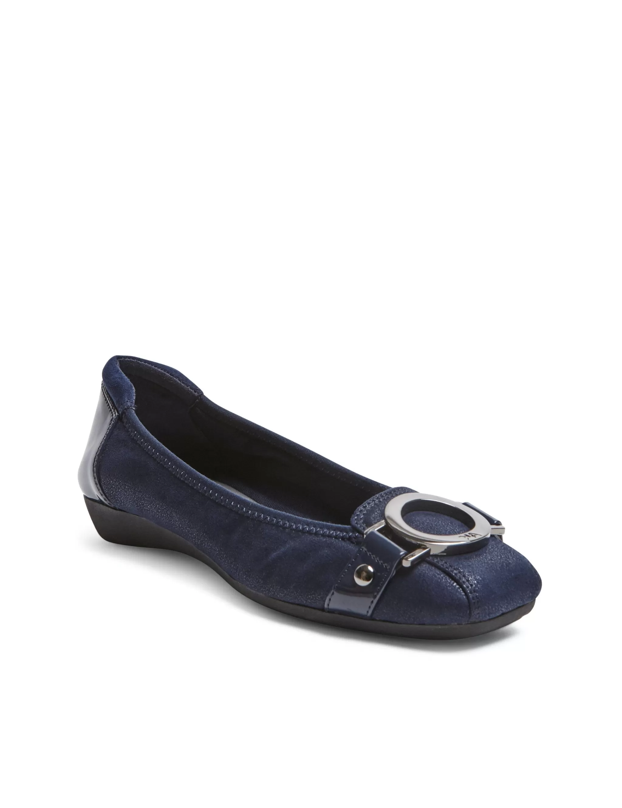 New Anne Klein Umeko Flat-Wide DARK NAVY