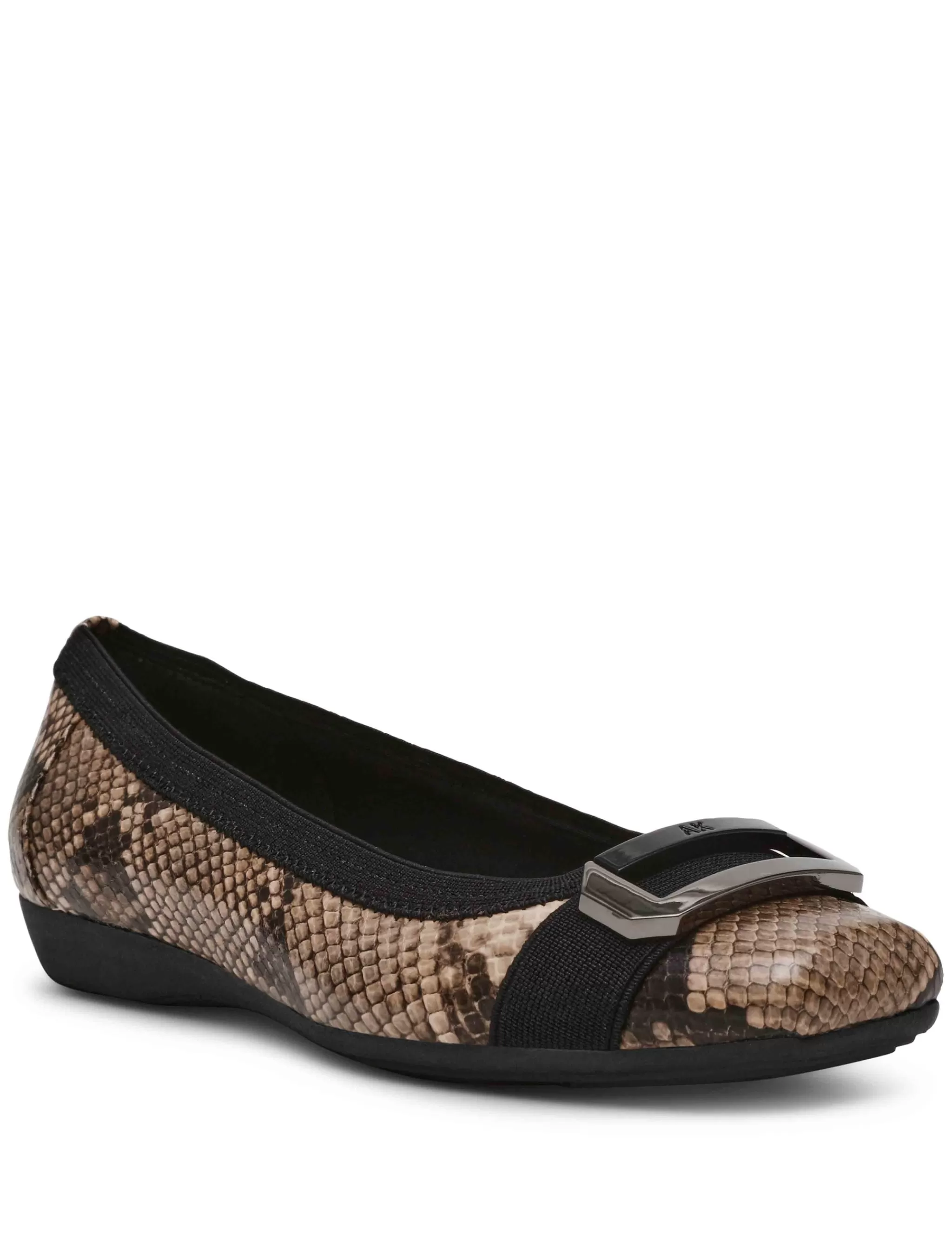 Sale Anne Klein Uplift Flat BLK/WHT SNAKE