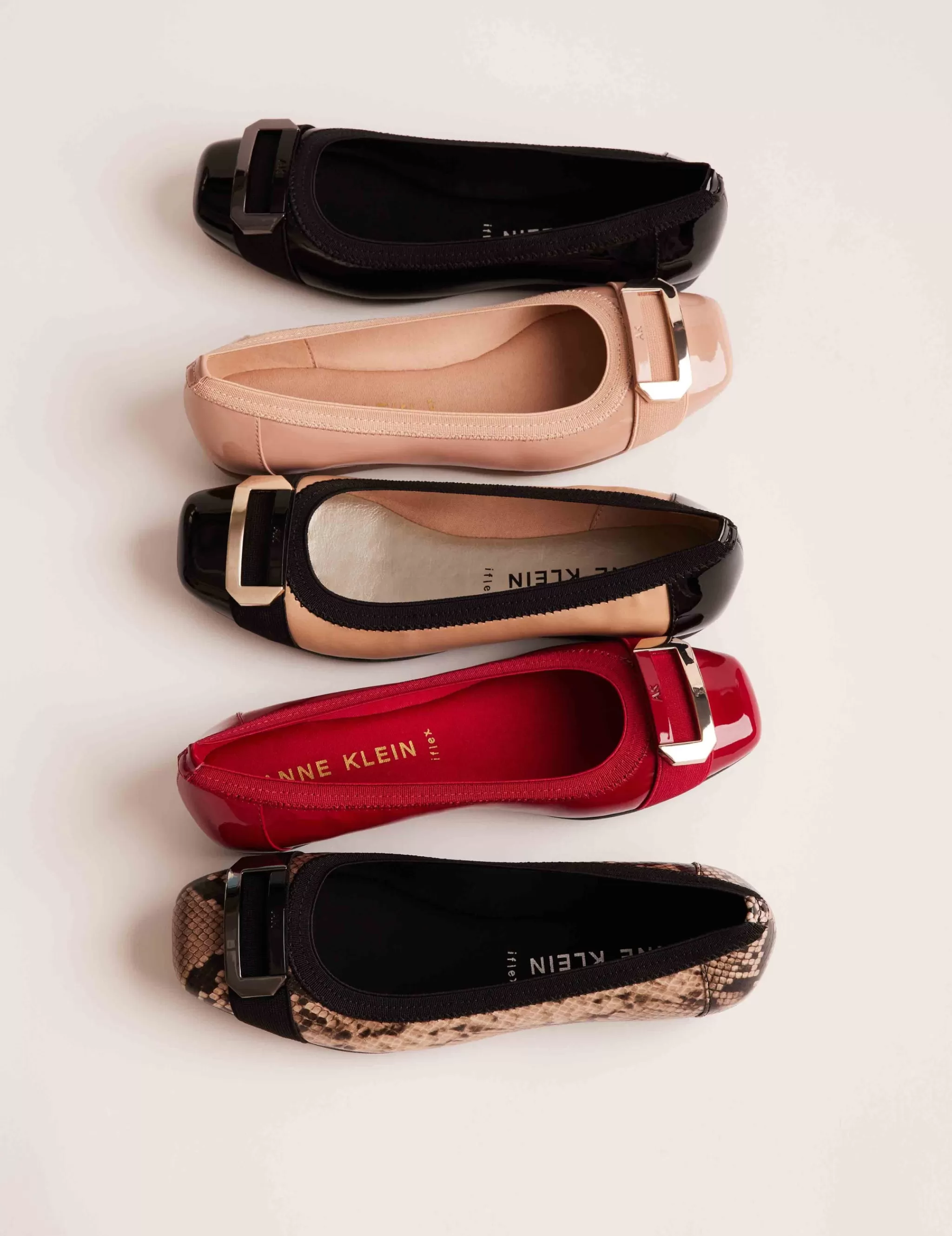Sale Anne Klein Uplift Flat BLK/WHT SNAKE