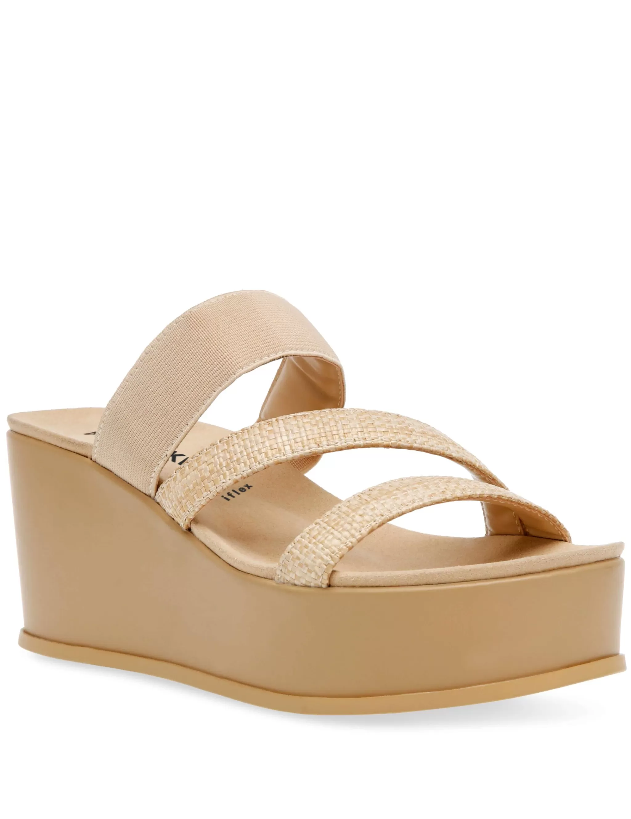 Clearance Anne Klein Velma Flatform Sandal- Sale Natural Raffia
