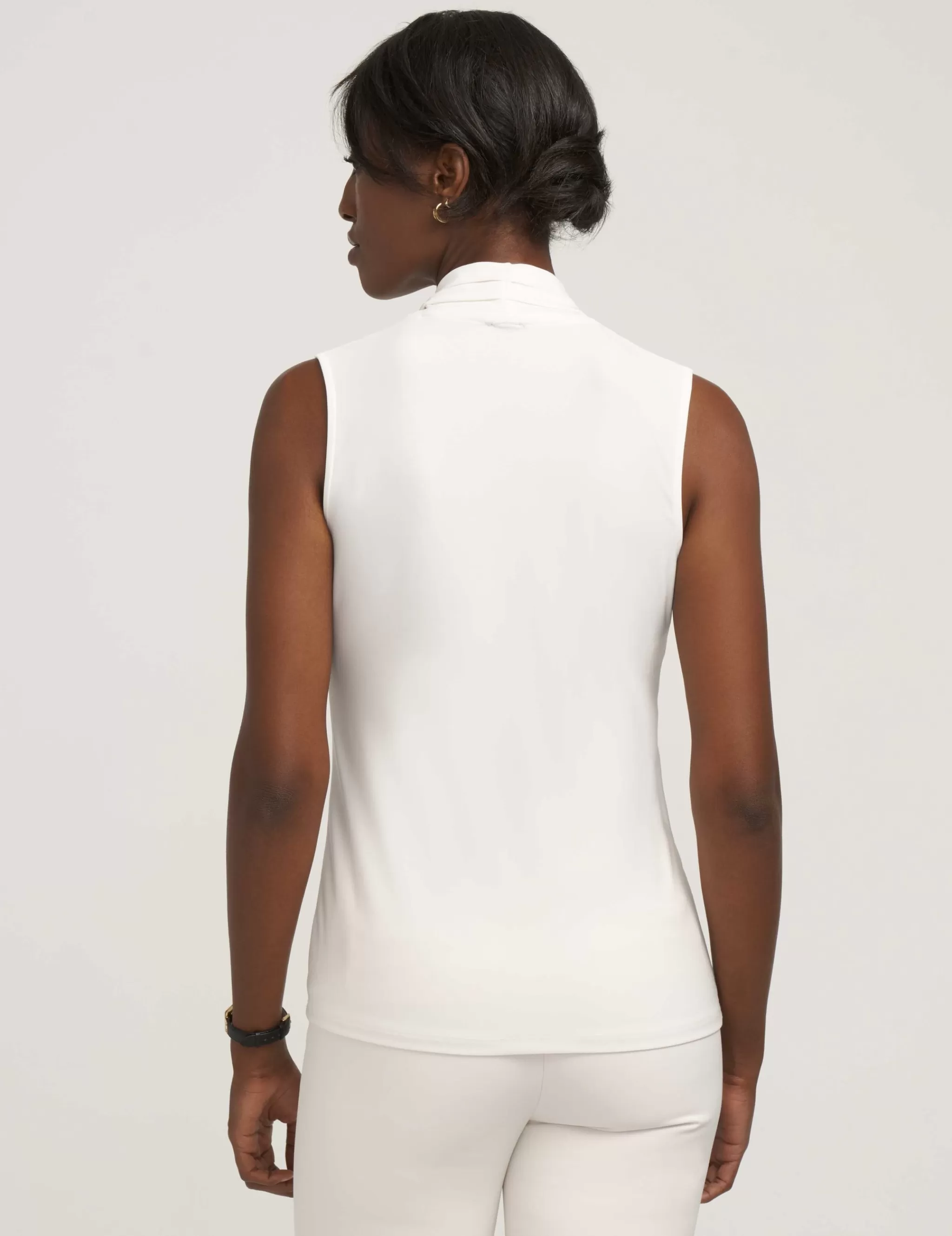 Online Anne Klein V-Neck Triple Pleat Top