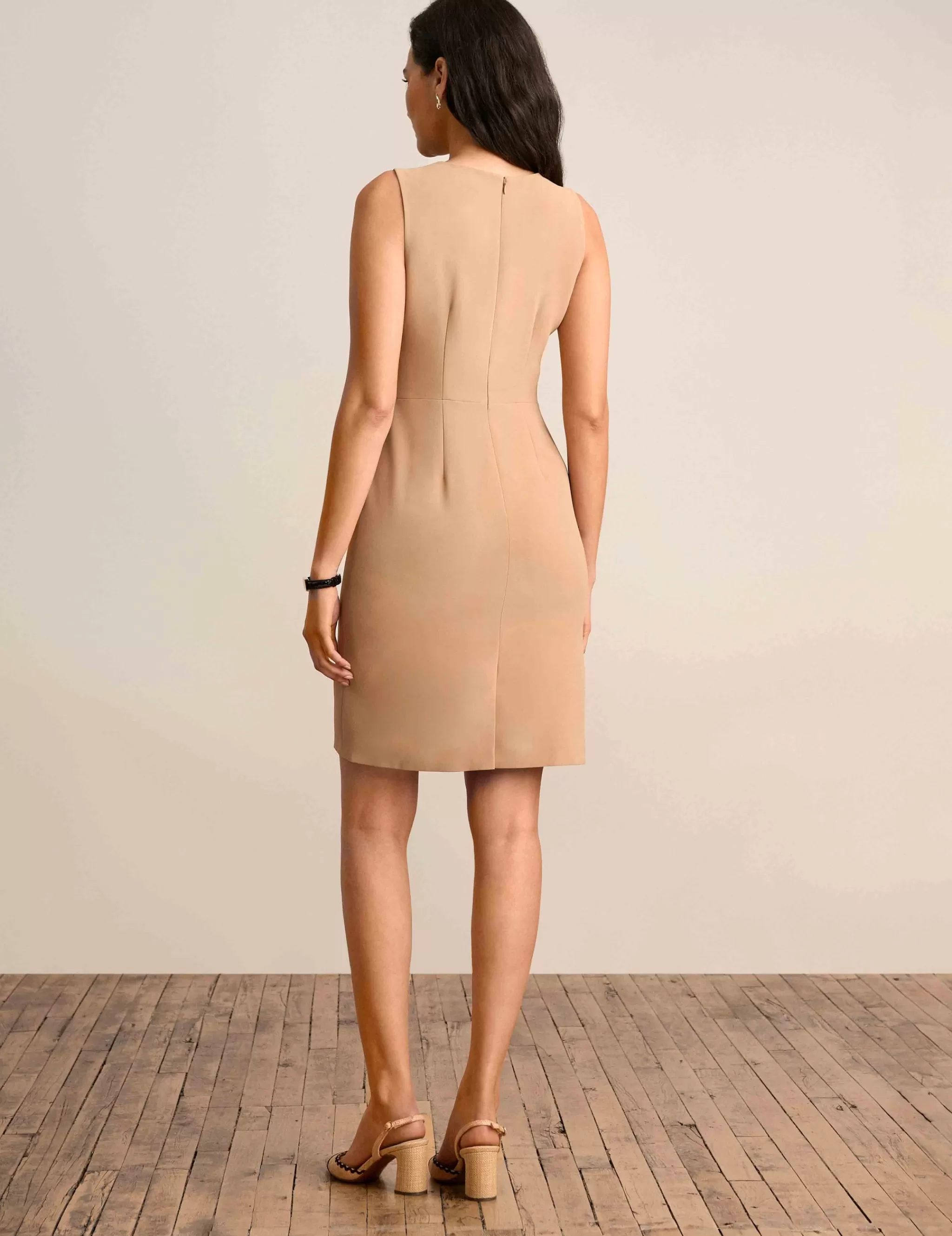Outlet Anne Klein Waist Tab Sheath Dress Light Coffee