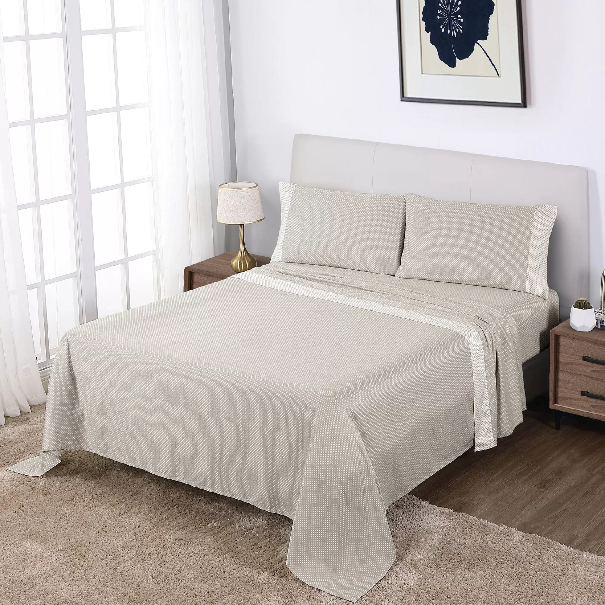 Best Sale Anne Klein Westhill Dot Sheet Set Oat