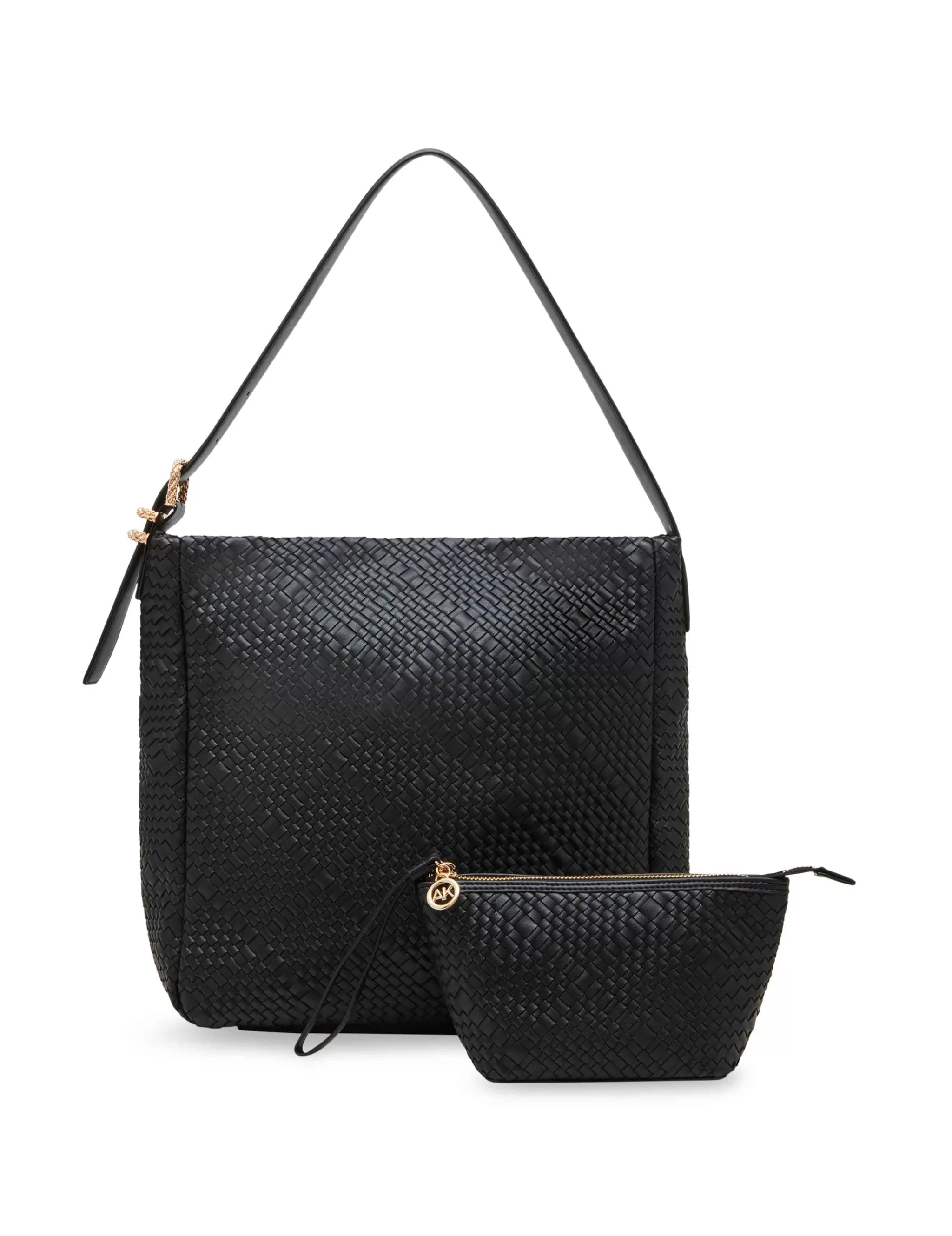 Fashion Anne Klein Woven Hobo With Detachable Pouch